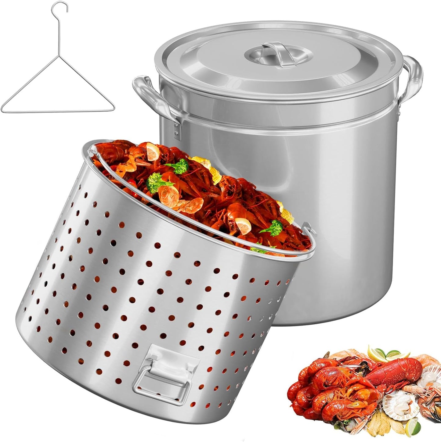 Bonnlo 102QT Stainless Steel Stock Pot for Outdoor Cooking