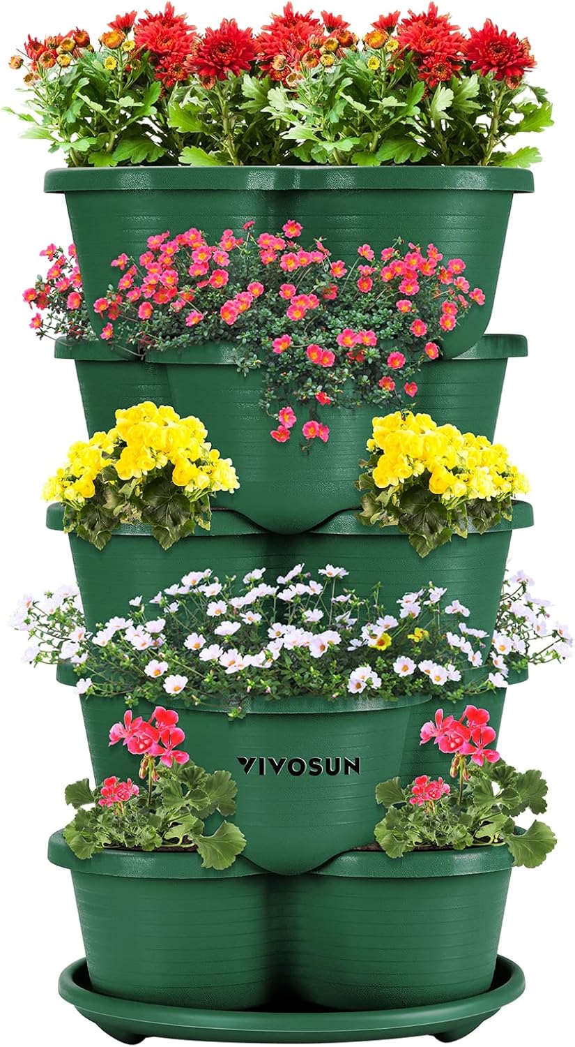 VIVOSUN 5 Tier Vertical Gardening Stackable Planter for Herbs
