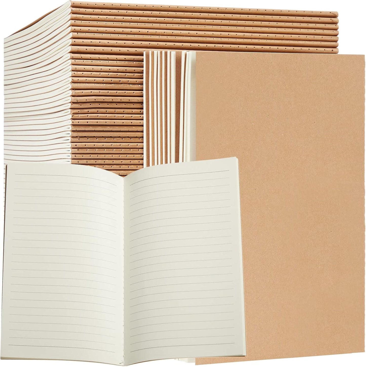 Kraft Paper Notebook Journals 72 Pack for Writing and Sketching