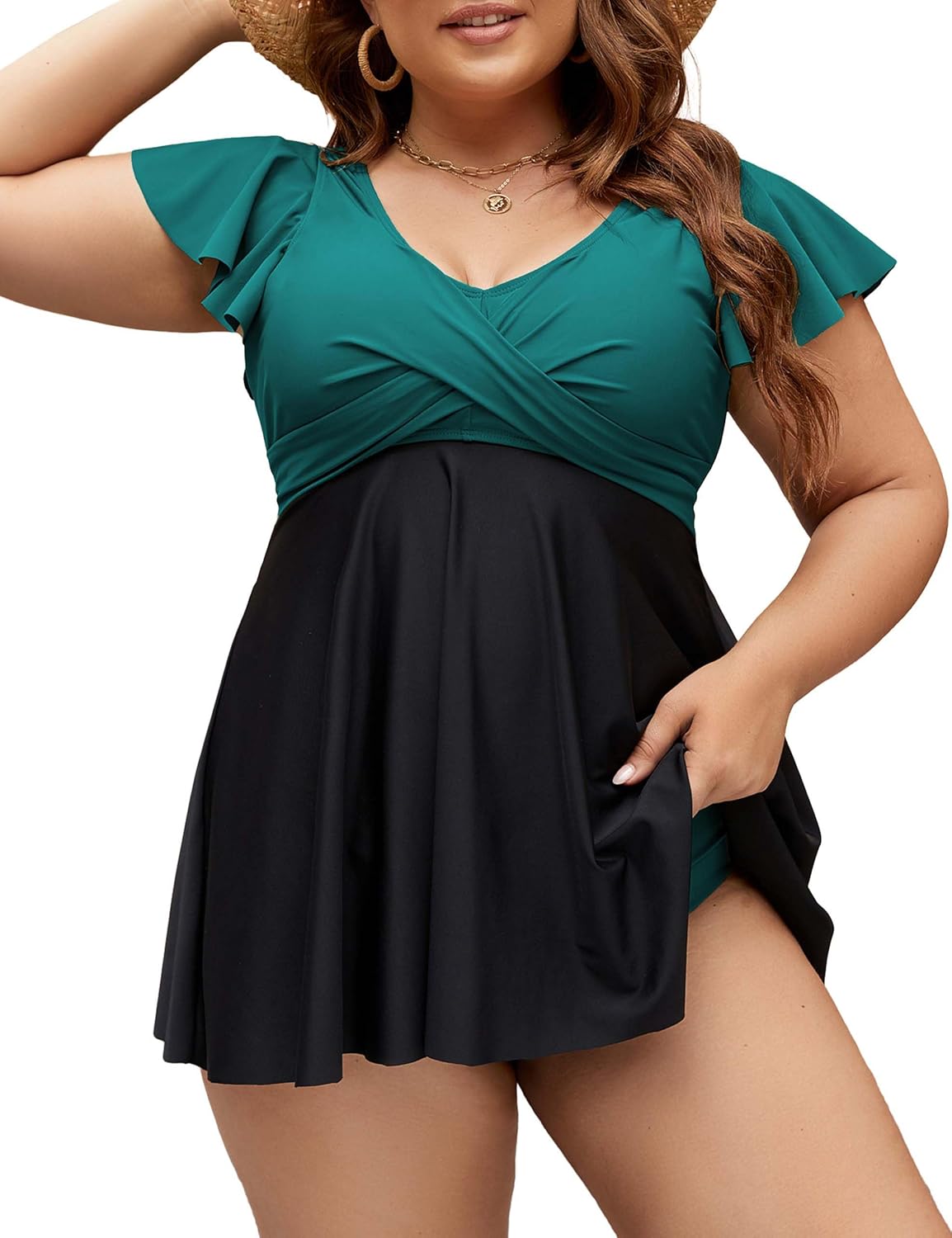 Edelqual Plus Size Tankini Swimsuits for Women with Tummy Control