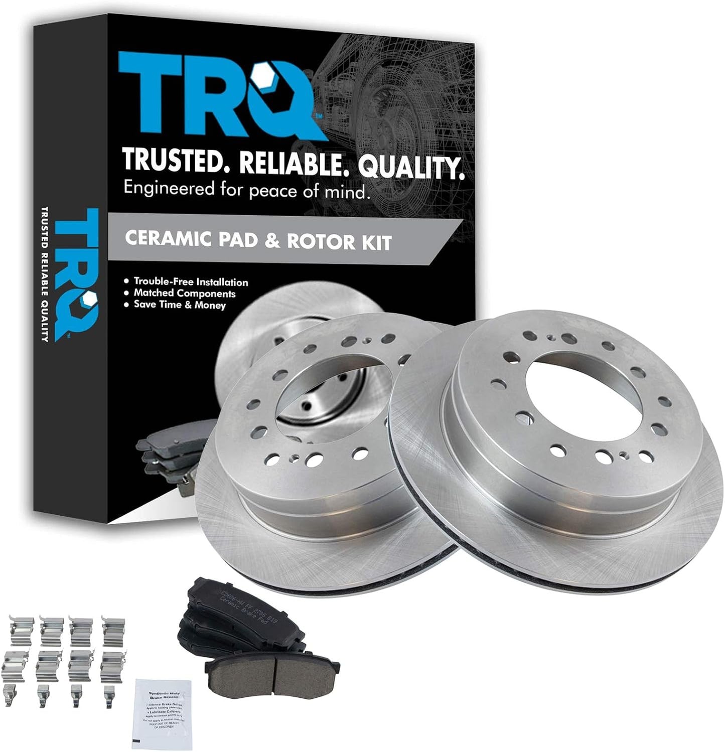 TRQ Rear Brake Pad & Rotor Kit for Lexus GX470 & 4Runner