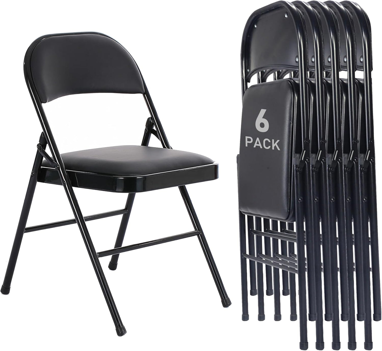 Portable Padded Folding Chairs, Stackable, Steel Frame, 330lbs!