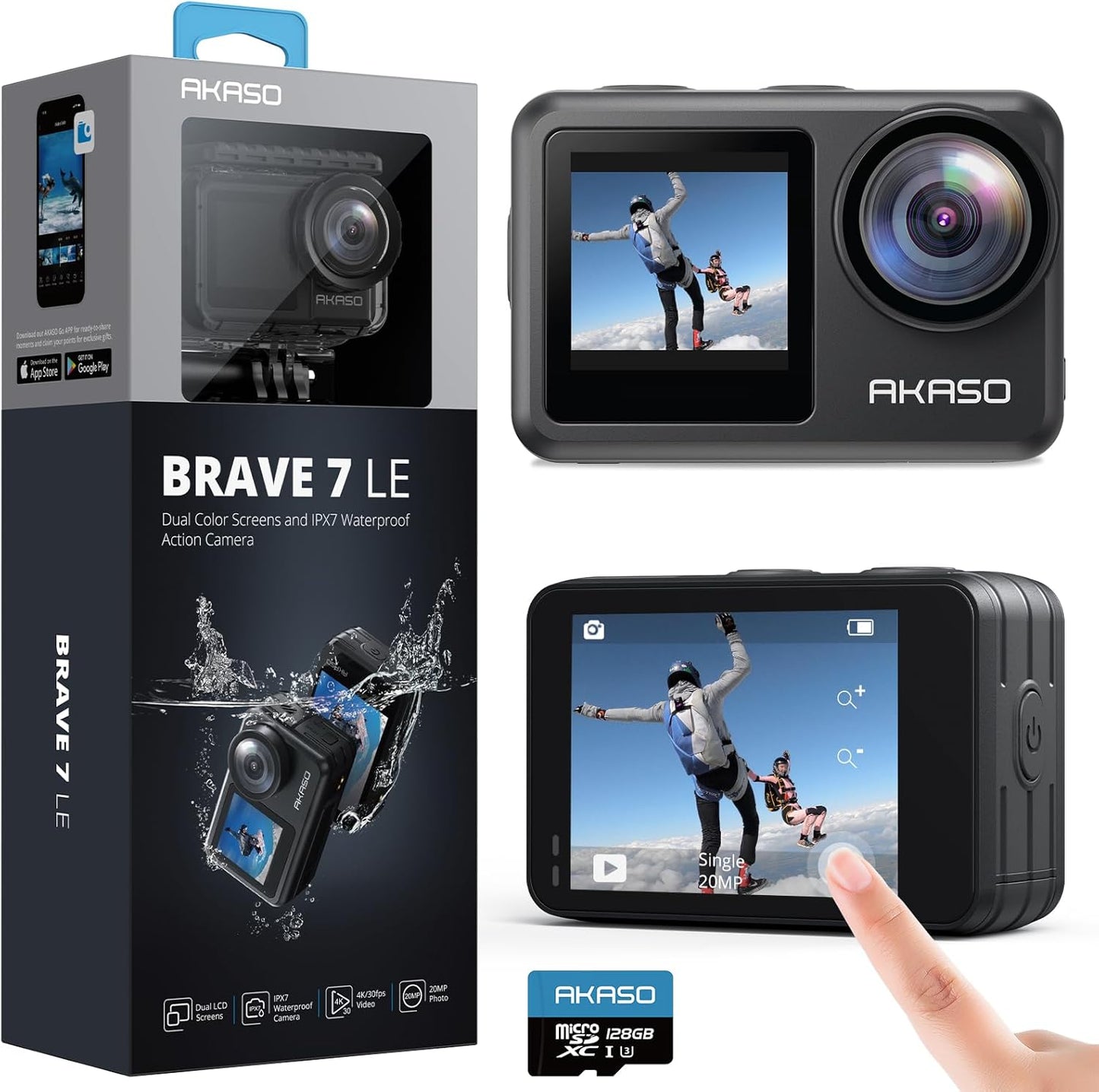 AKASO Brave 7 LE 4K Action Camera Bundle - Capture Every Adventure!
