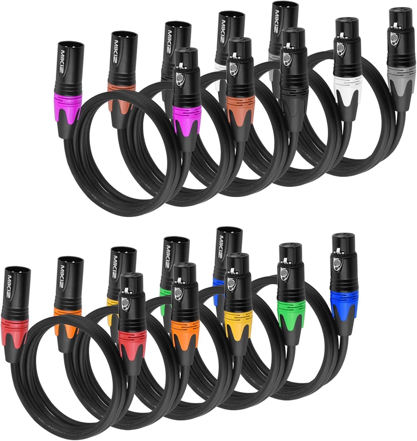 Pro Balanced XLR Cables for Microphone 25 Feet 10 Pack