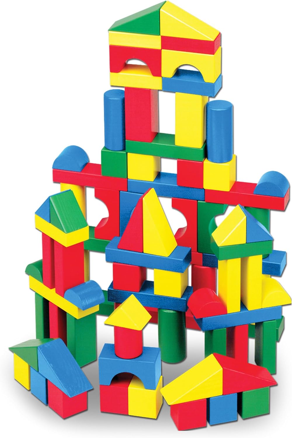 Melissa & Doug 100-Piece Wooden Building Blocks Set