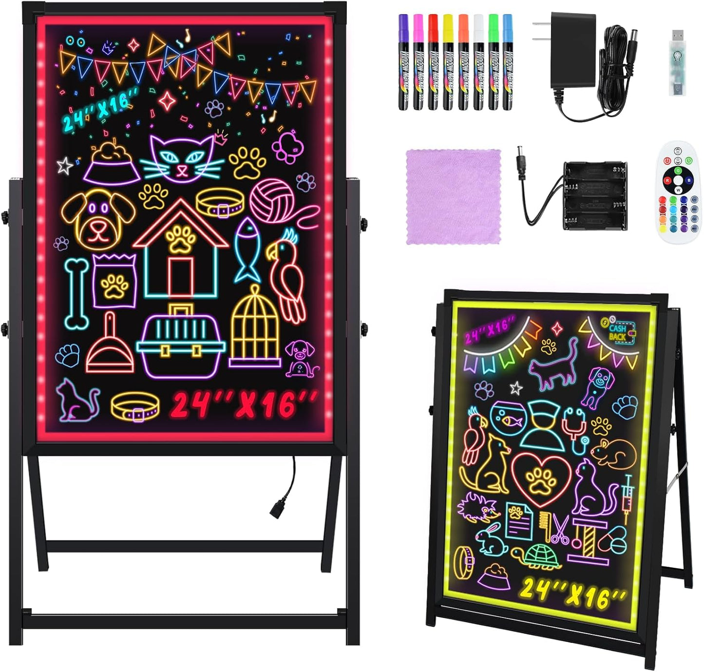 Hosim Standing A-Frame LED Message Writing Board for Promotions