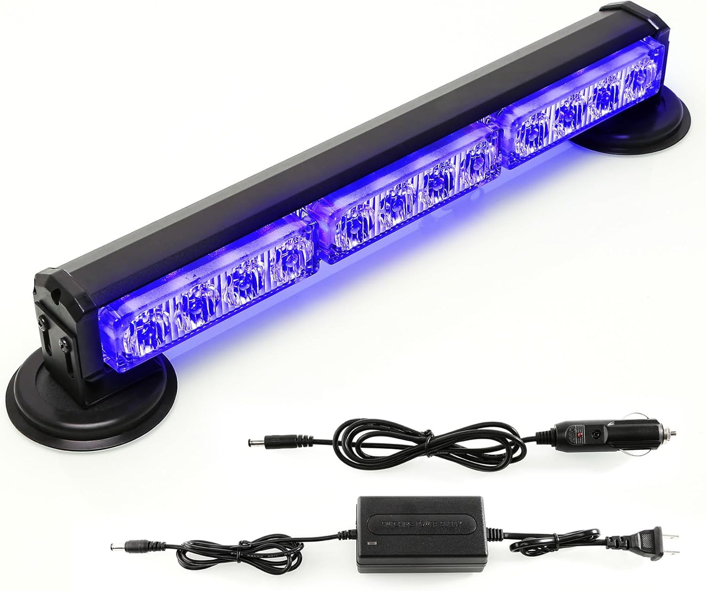 BooYu 14in Blue Battery Powered Emergency Strobe Light Bar