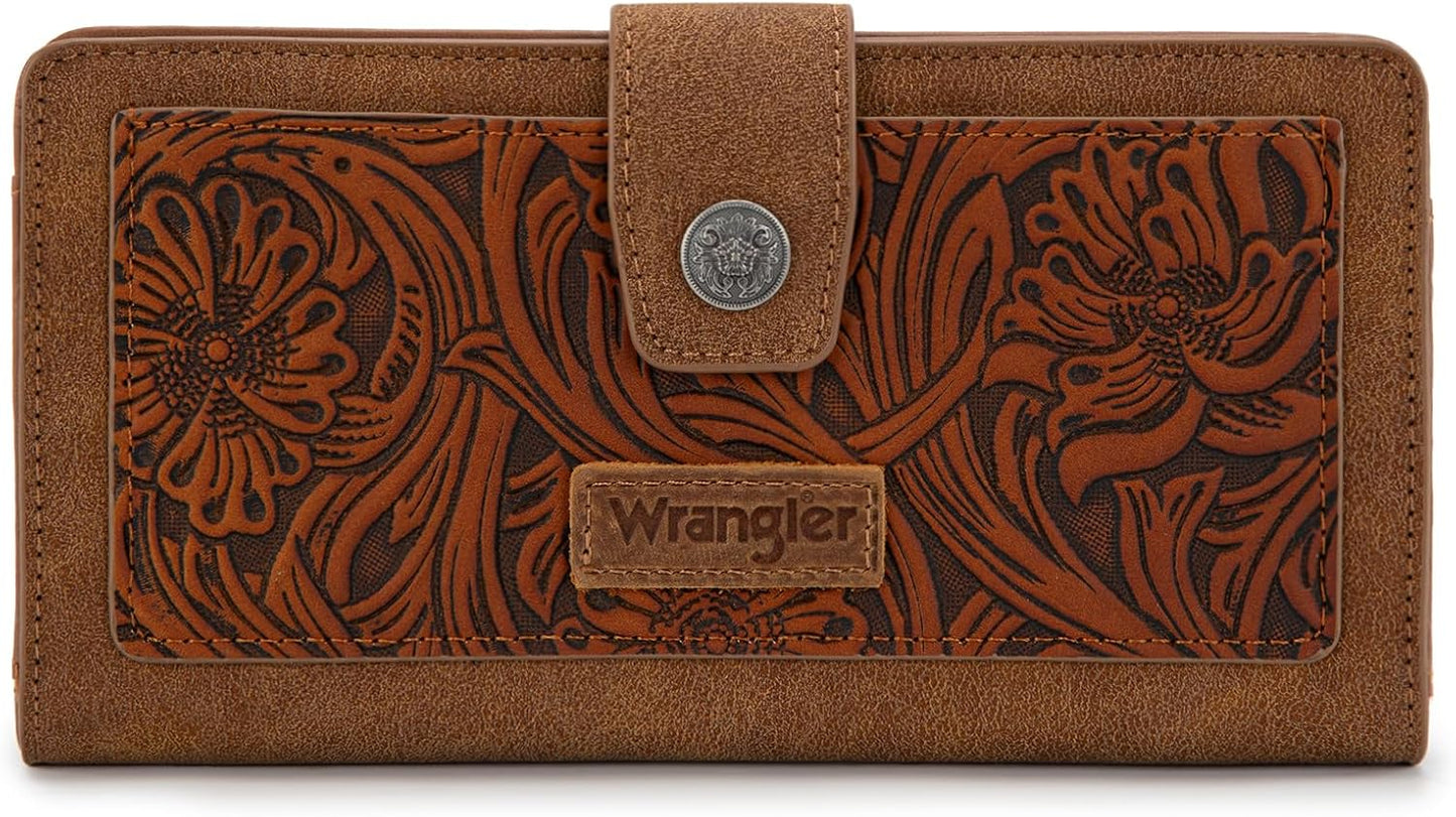Montana West Wrangler Brown Wallet for Women with RFID Blocking