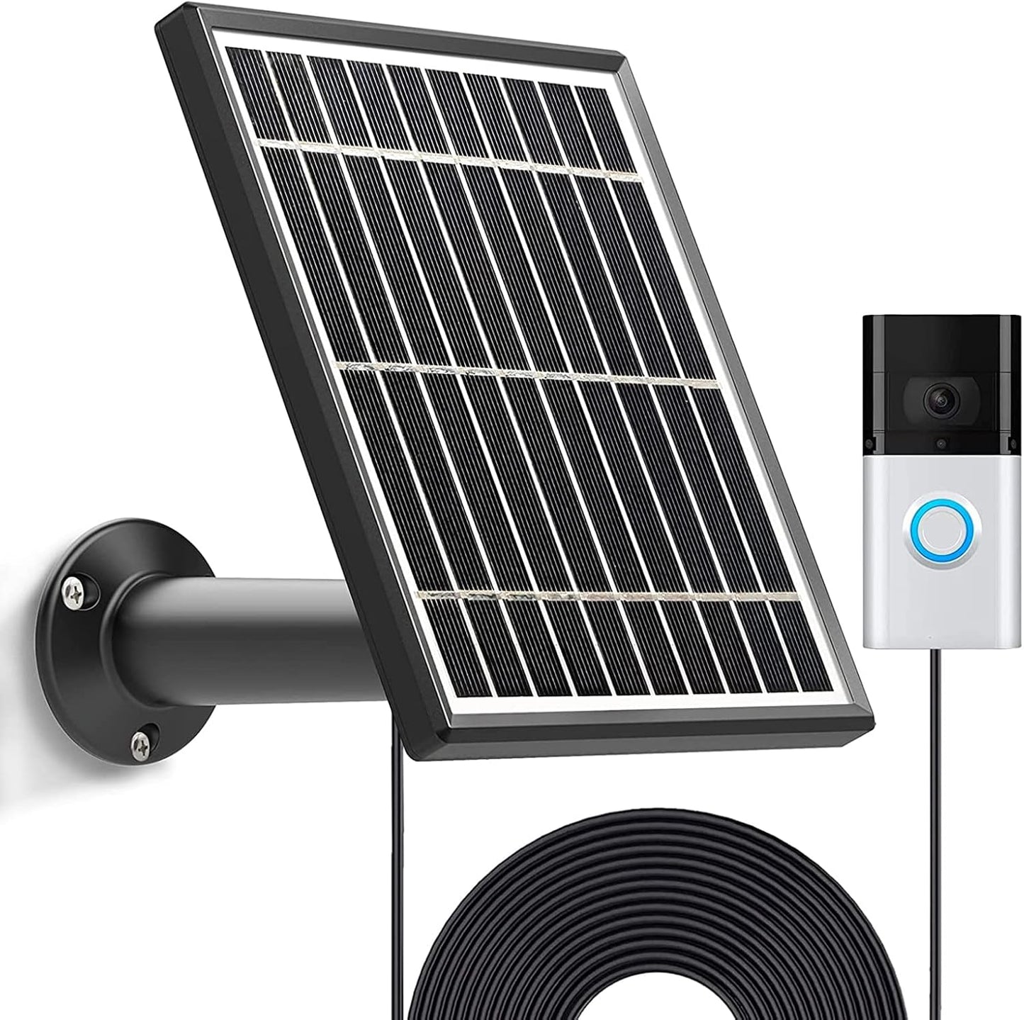 Waterproof Solar Panel for Video Doorbell - Continuous Charging