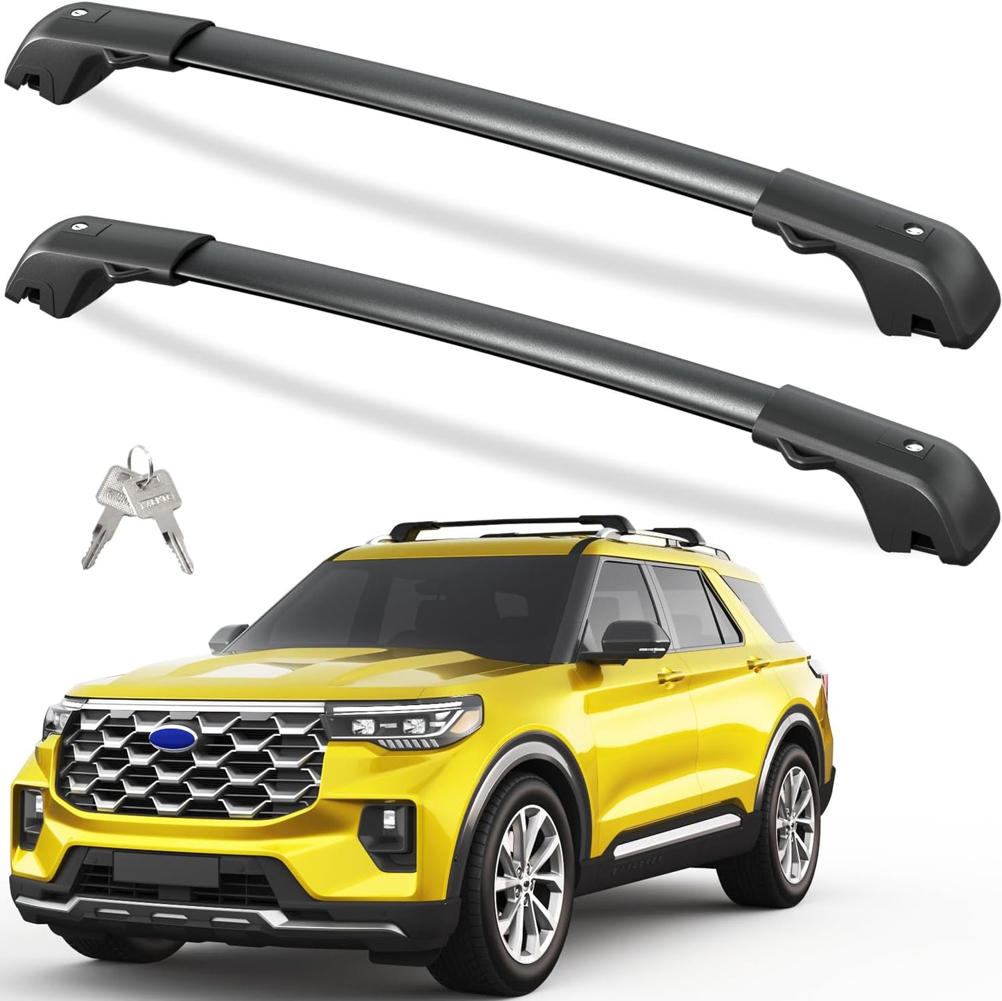 Tuyoung Lockable Roof Rack Cross Bars for Ford Explorer 2020-2025