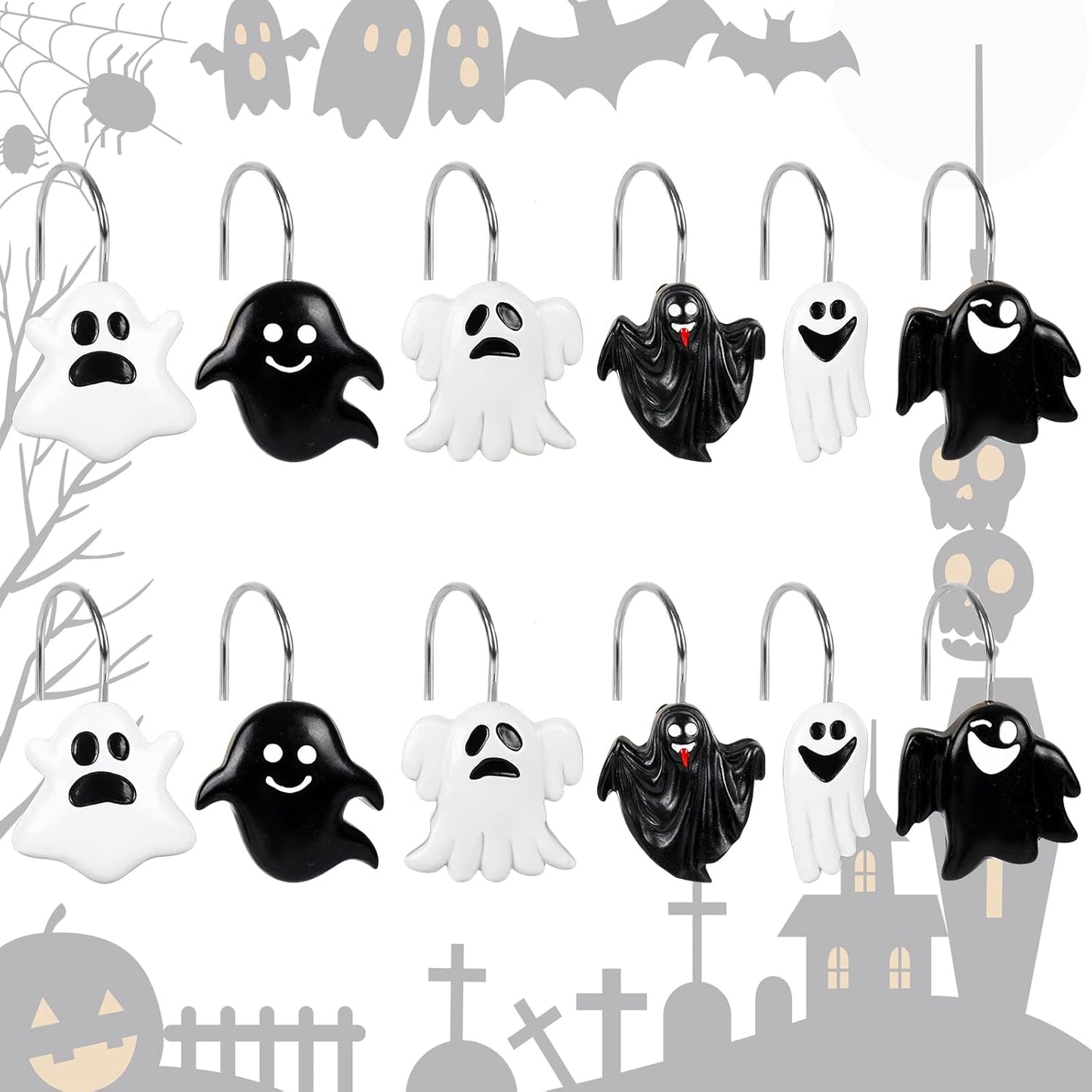 Halloween Ghost Shower Hooks Set