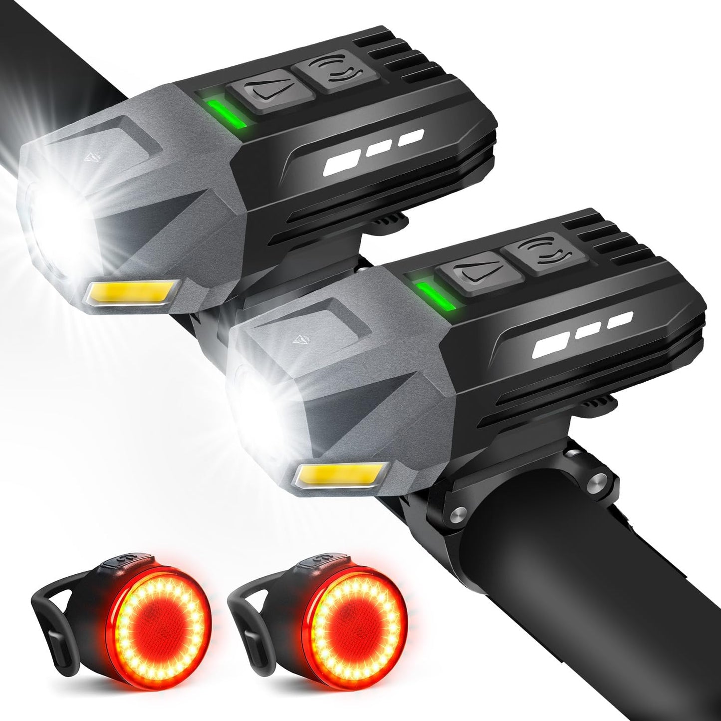 Powerful Rechargeable Bike Light Set for Night Riding Safety