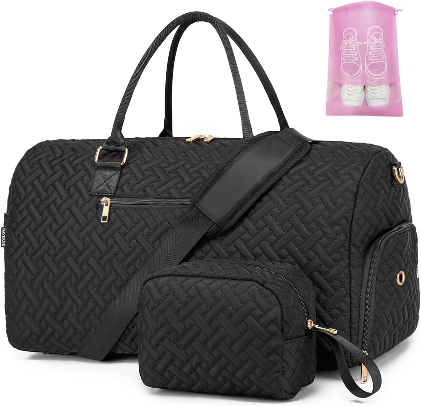 Duffle Bag for Travel with Shoe Compartment and Toiletry Bag