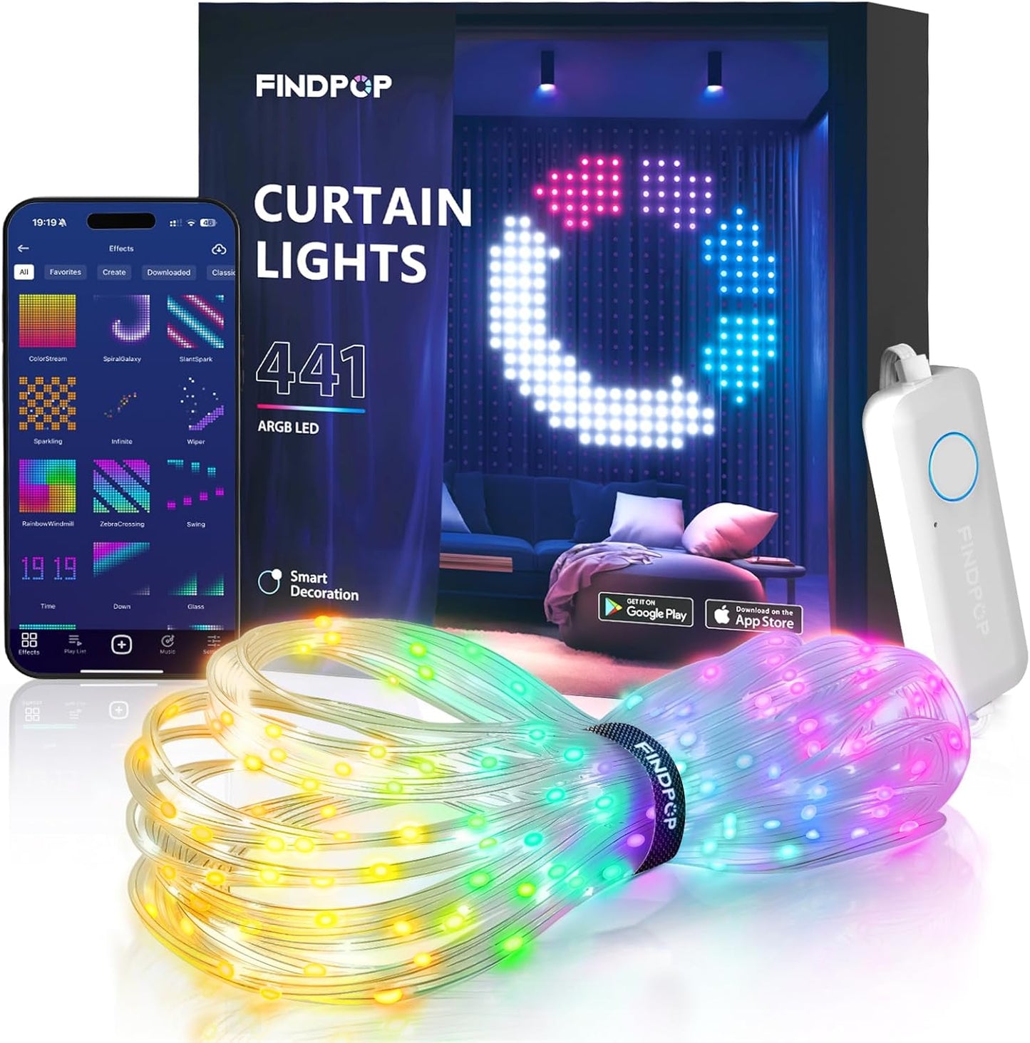 Color Changing AI Curtain Lights - Perfect for Ambiance!