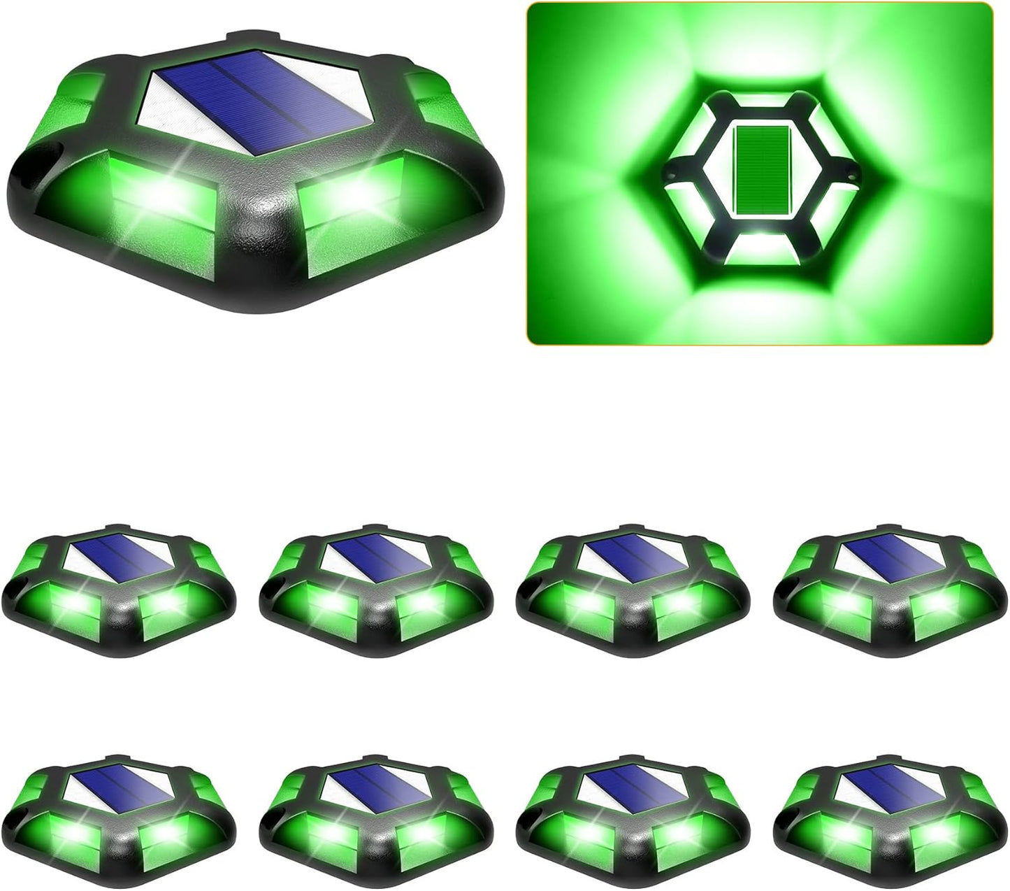 Green Solar Dock Lights for Driveway and Garden Pathway Use