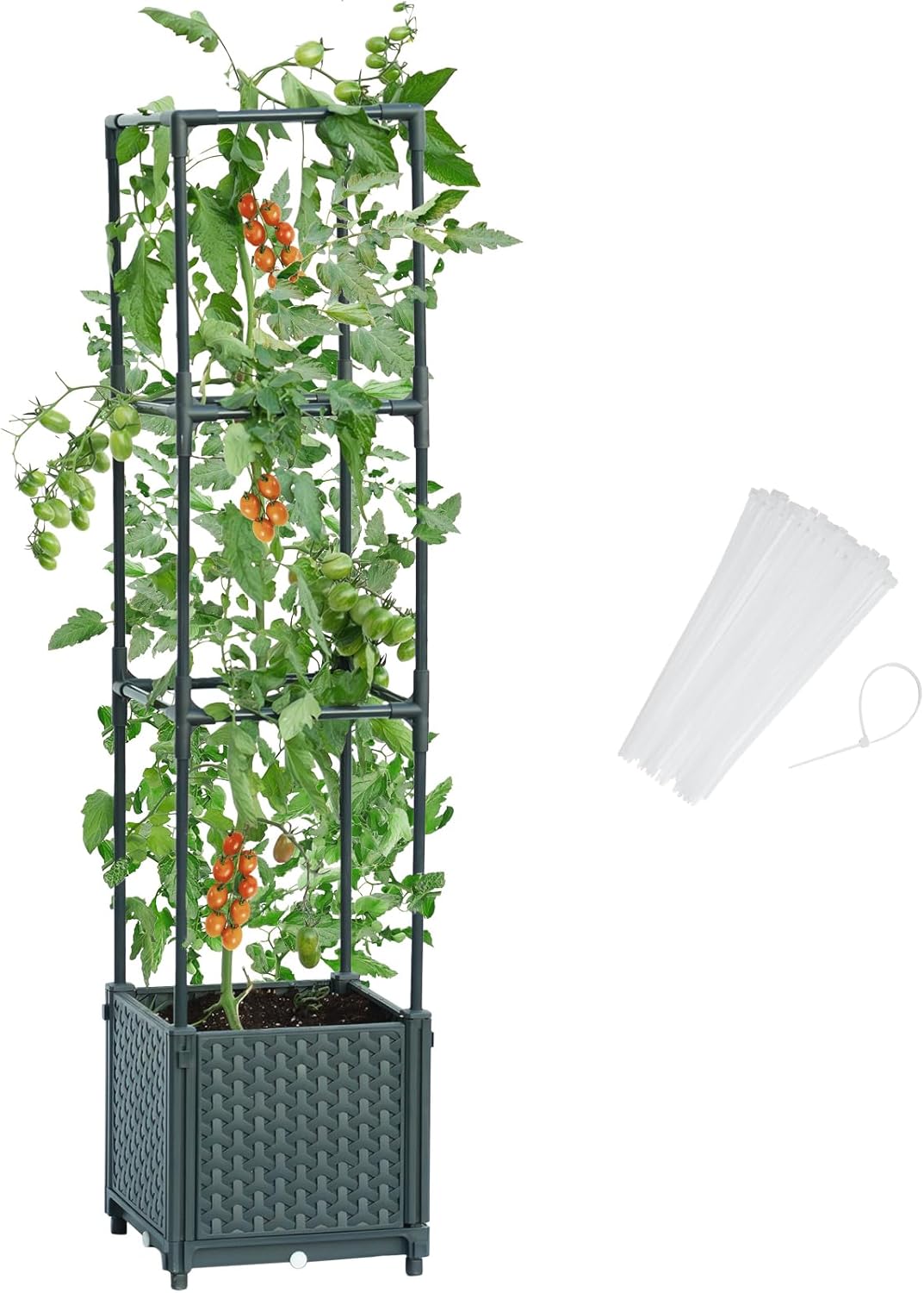 LINEX Raised Garden Bed Planter Box with Trellis for Climbing Plants