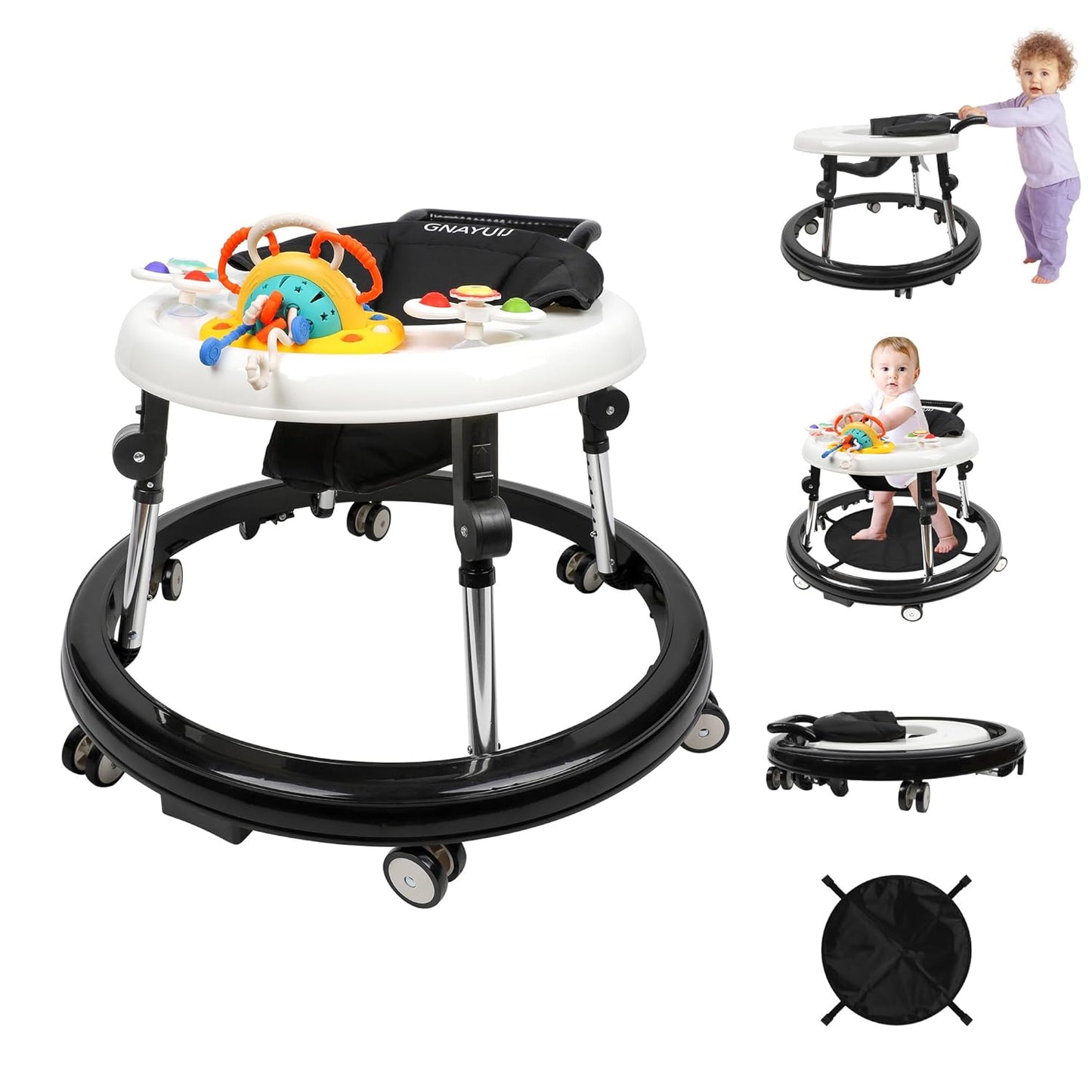 Baby Walker Foldable with Wheels for 6-18 Months Infants