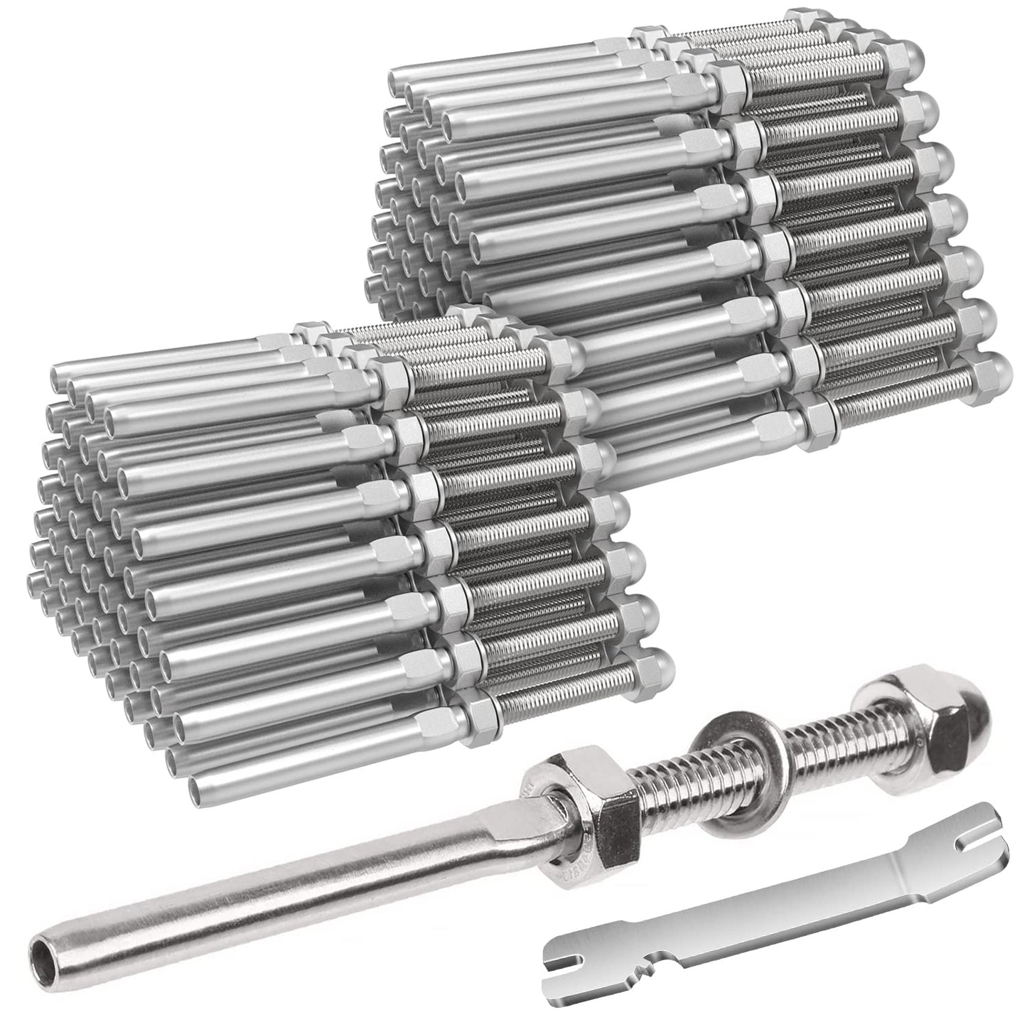 BLIKA 100 Pack 1/8in Cable Railing Swage Threaded Studs