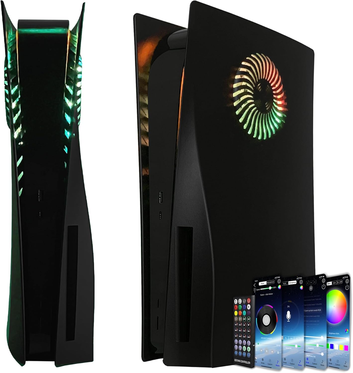 Faceplate with RGB Light Strip for PS5 and Cooling Vents