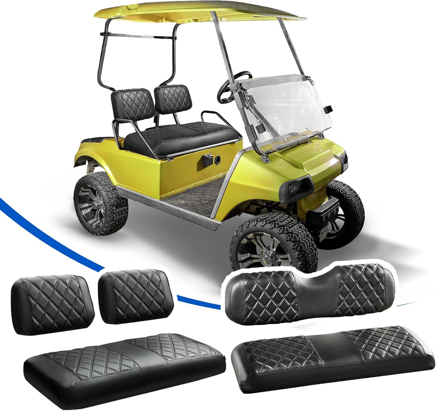 NOKINS Golf Cart Seat Covers Kit for Club Car DS Pre-2000