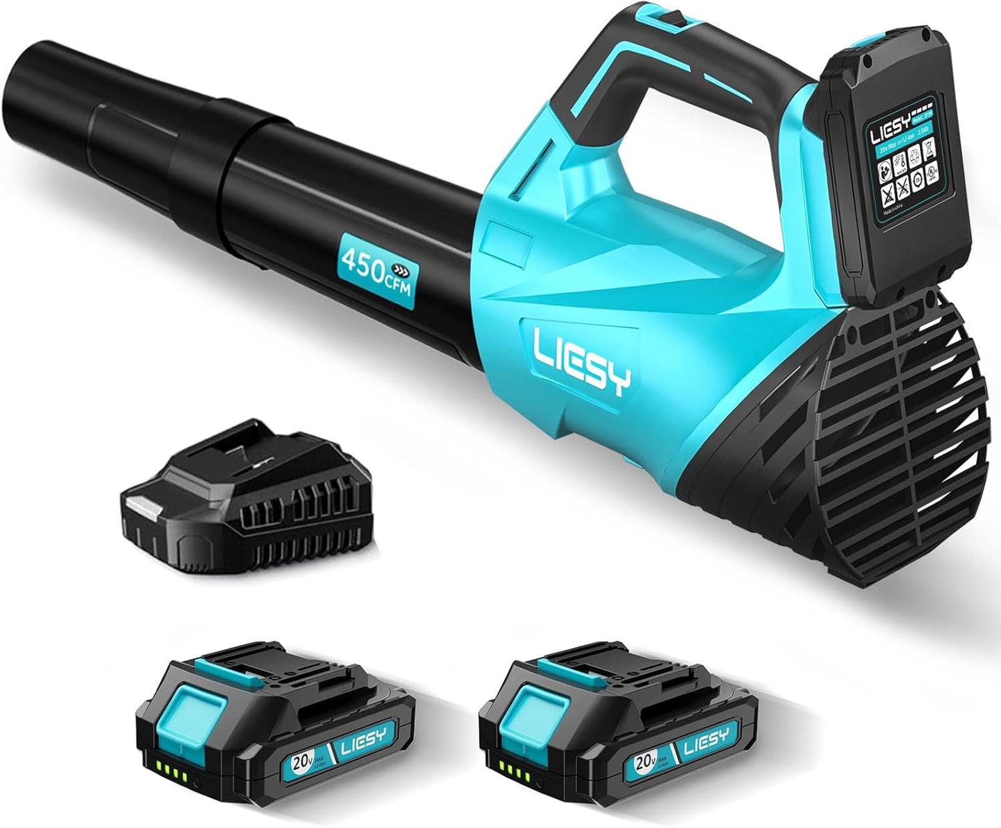 Cordless Leaf Blower with 2 Batteries for Efficient Cleaning