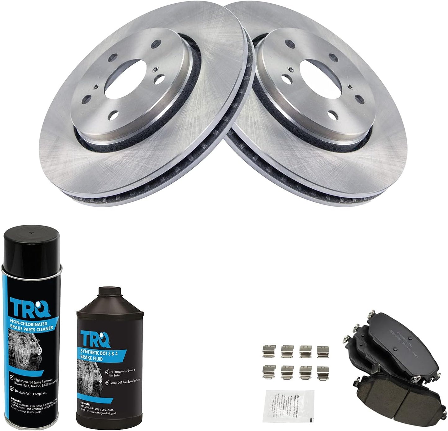 TRQ Front Brake Pad & Rotor Kit for 2018-2021 Toyota C-HR