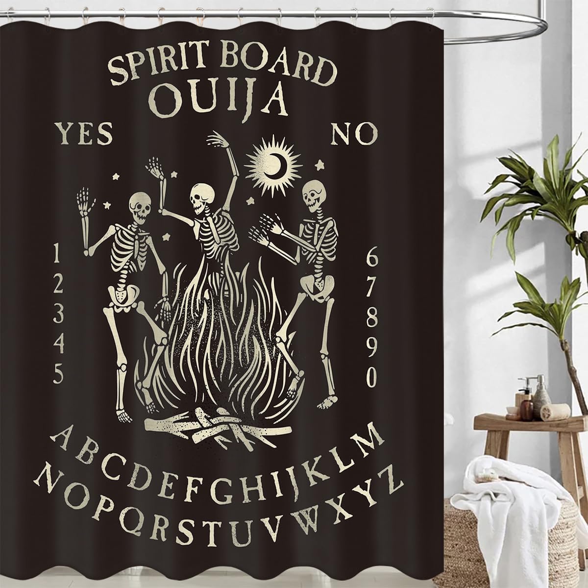 Spooky Skulls & Ouija Shower Curtains