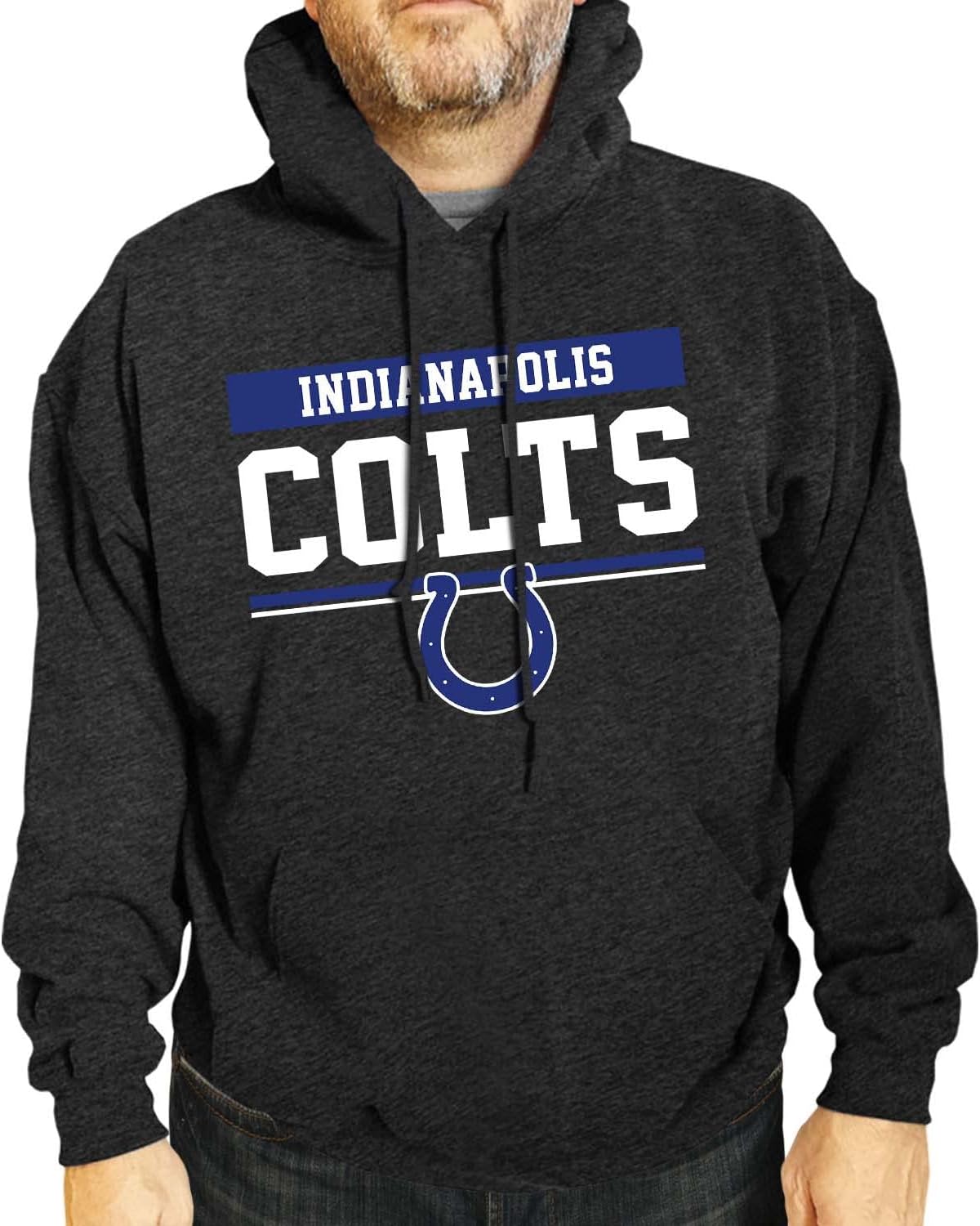 NFL Adult Gameday Charcoal Hooded Sweatshirt for Colts Fans