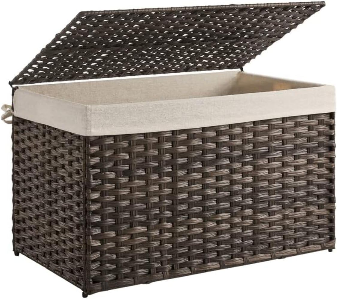 SONGMICS Storage Basket with Lid for Versatile Home Use