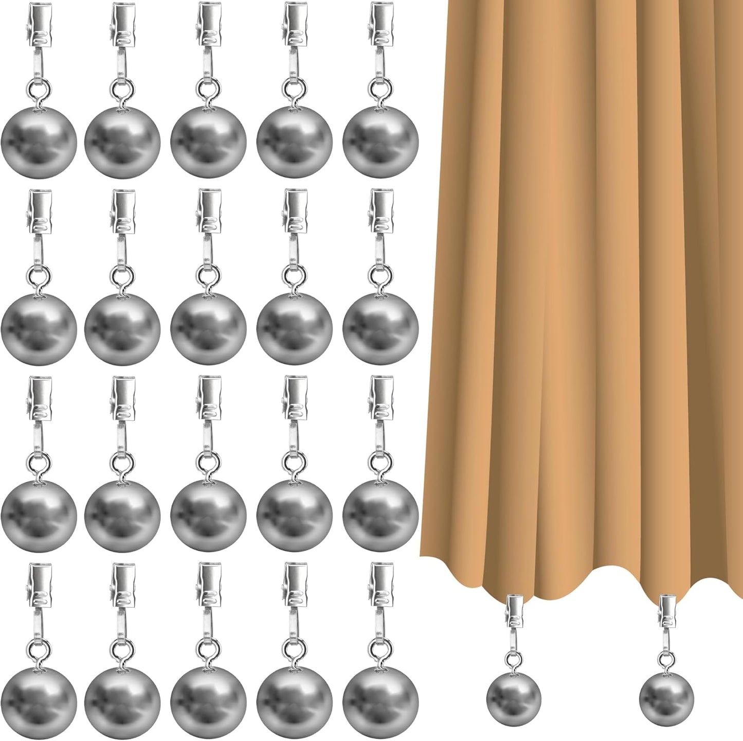 20 Pack Heavy Duty Curtain Weights for Outdoor Use and More