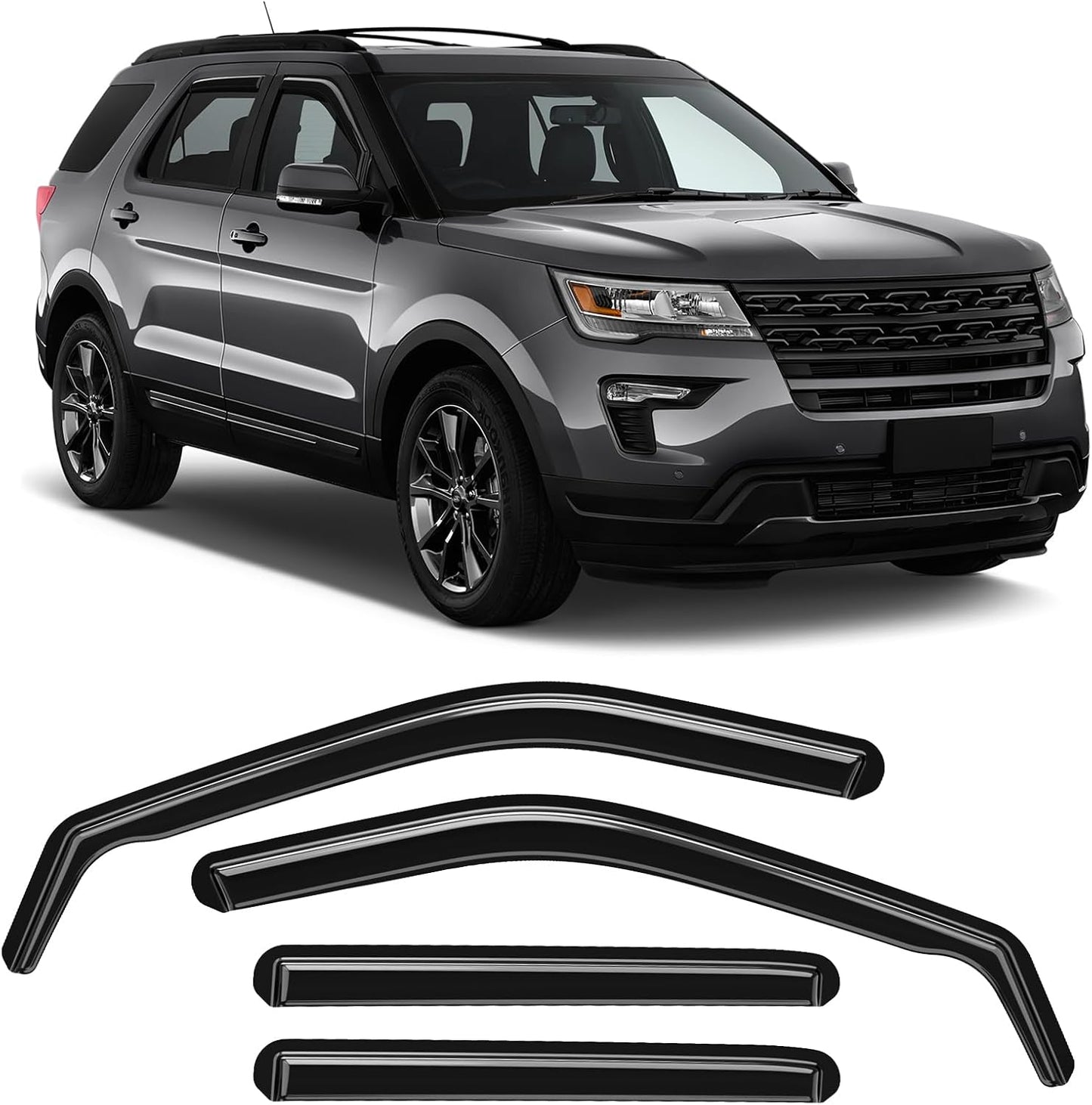 Durable In-Channel Window Deflectors for Ford Explorer 2011-2019