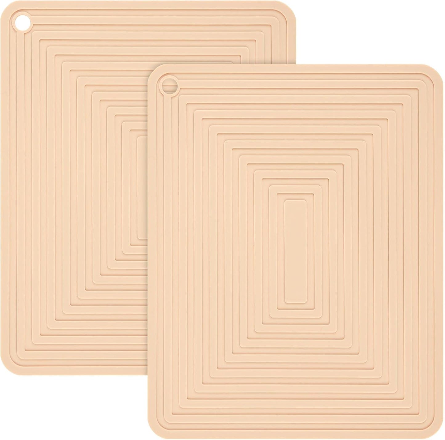 Non-Slip Heat Resistant Silicone Trivets x2 Beige