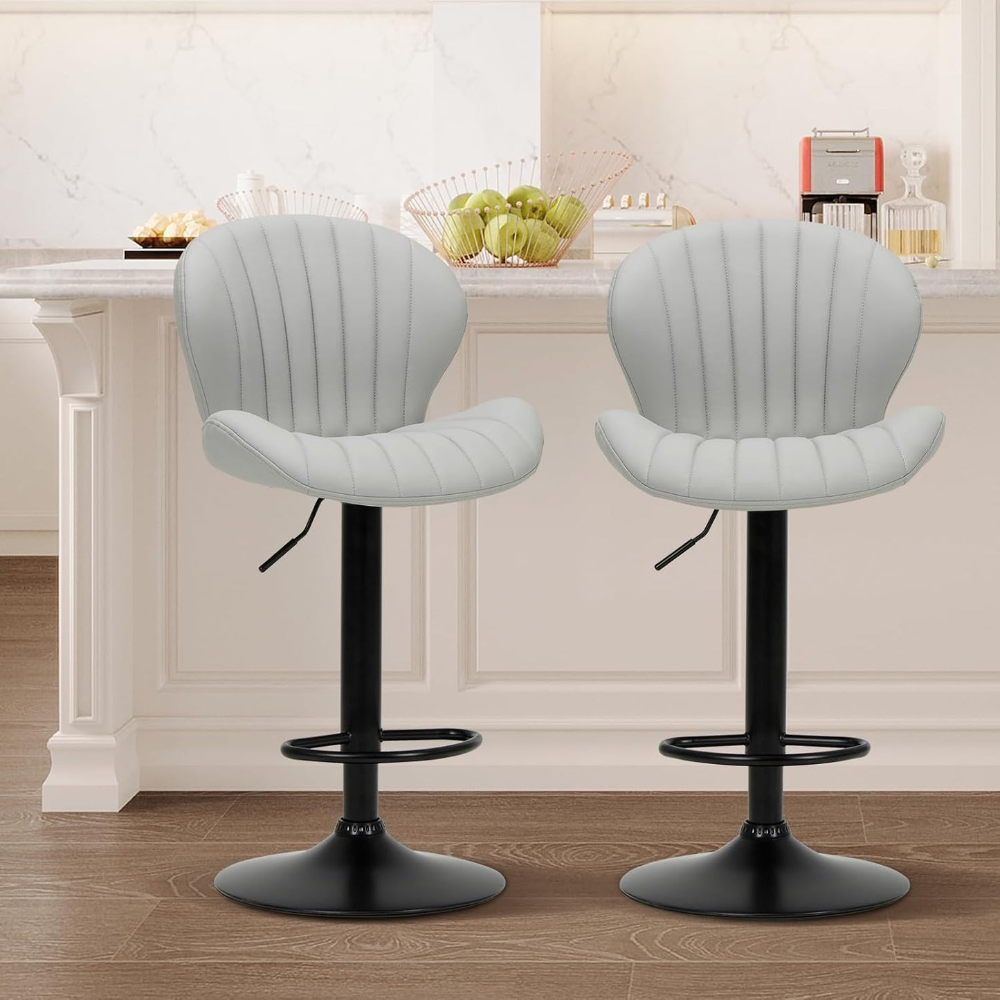 Modern Swivel Bar Stools Set of 2 for Kitchen and Dining
