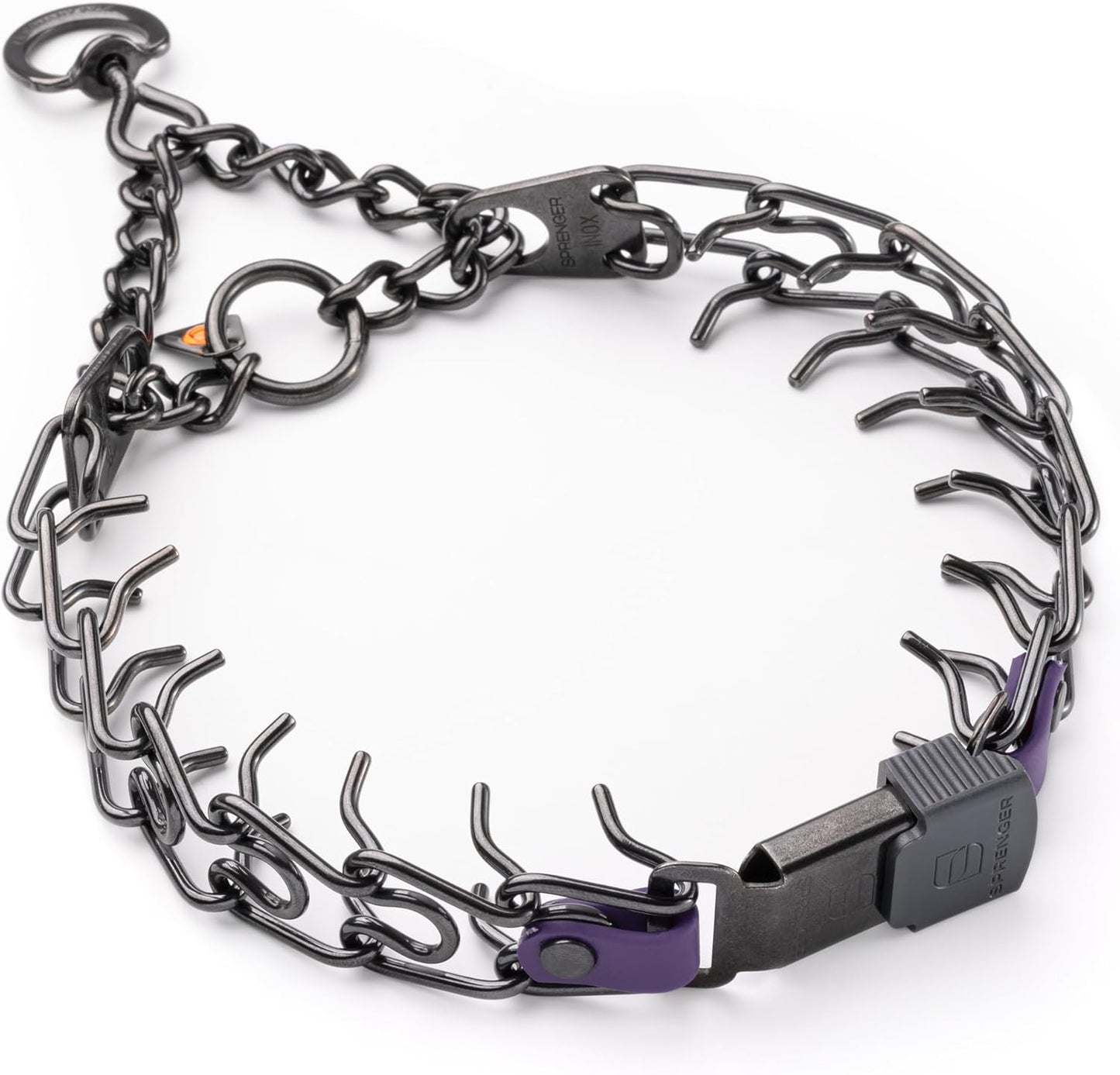 Herm Sprenger Black Stainless Steel Dog Collar for Training