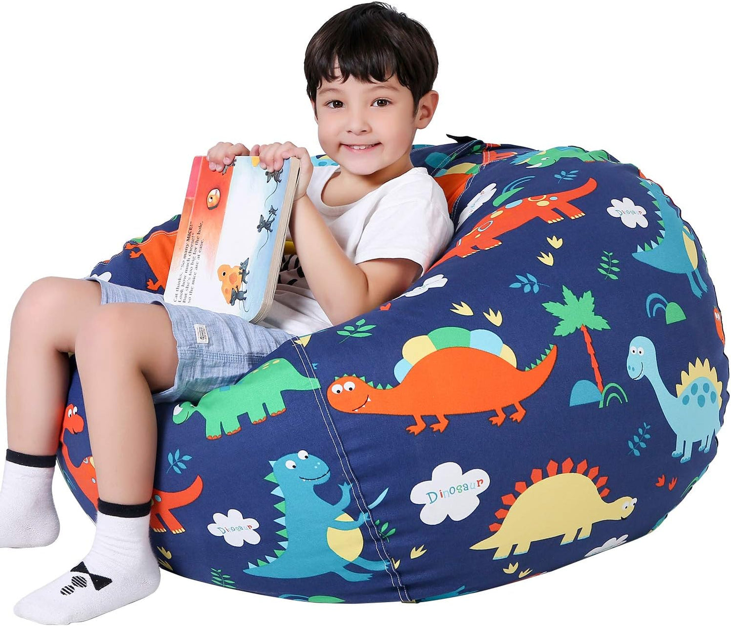 Dino Bean Bag Chair Cover - Organize Toys in Style!