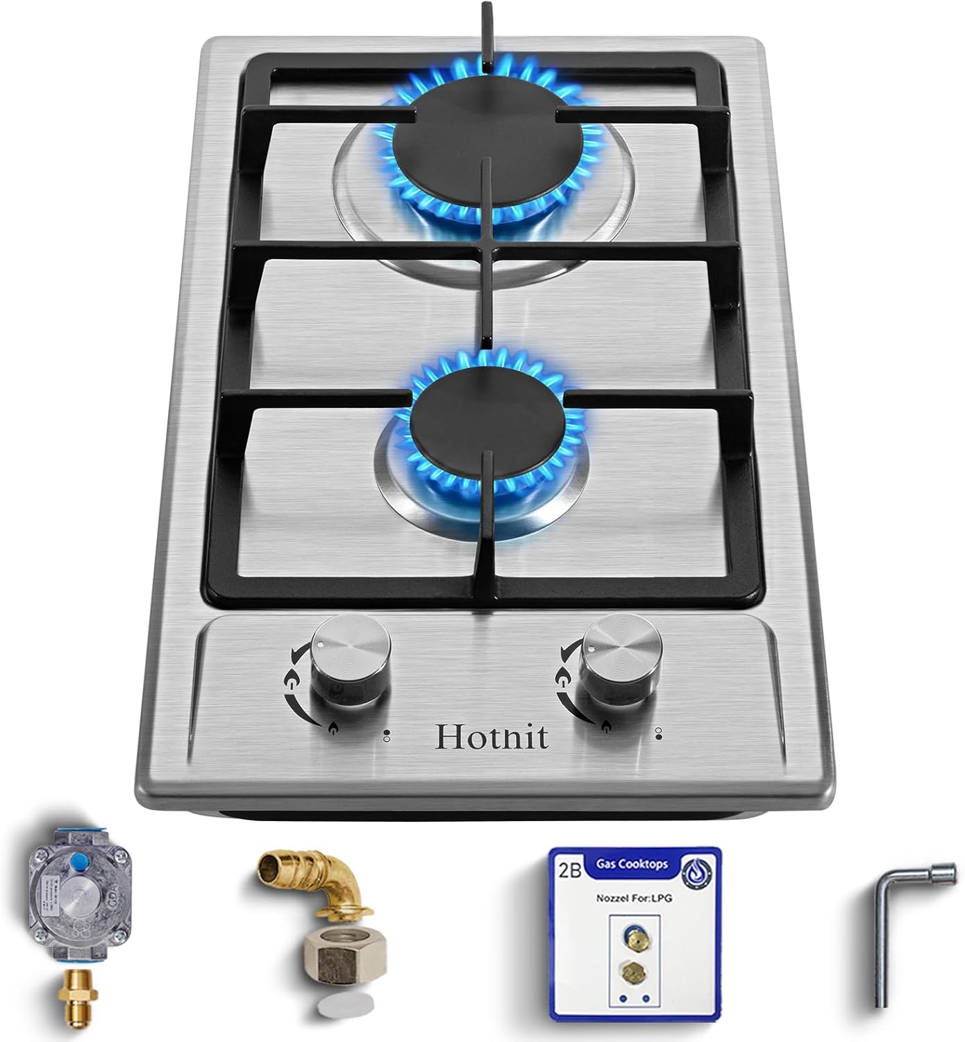 Hothit 2 Burner Propane Gas Cooktop for Efficient Cooking