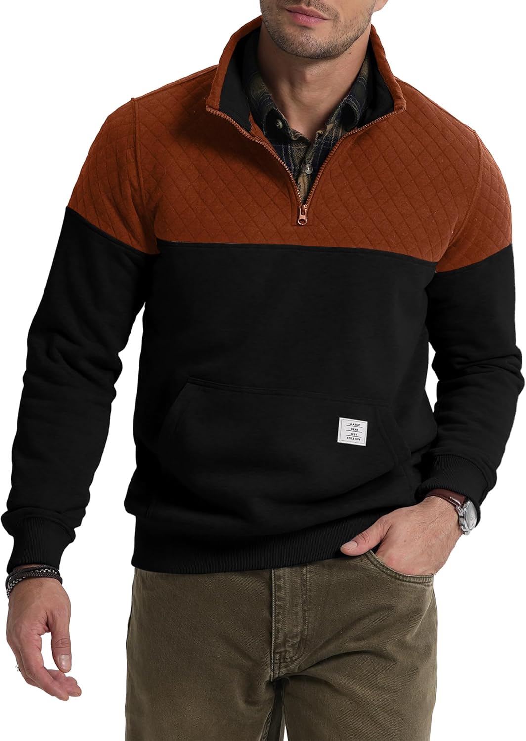 JMIERR Men's Quarter Zip Pullover for Stylish Comfort