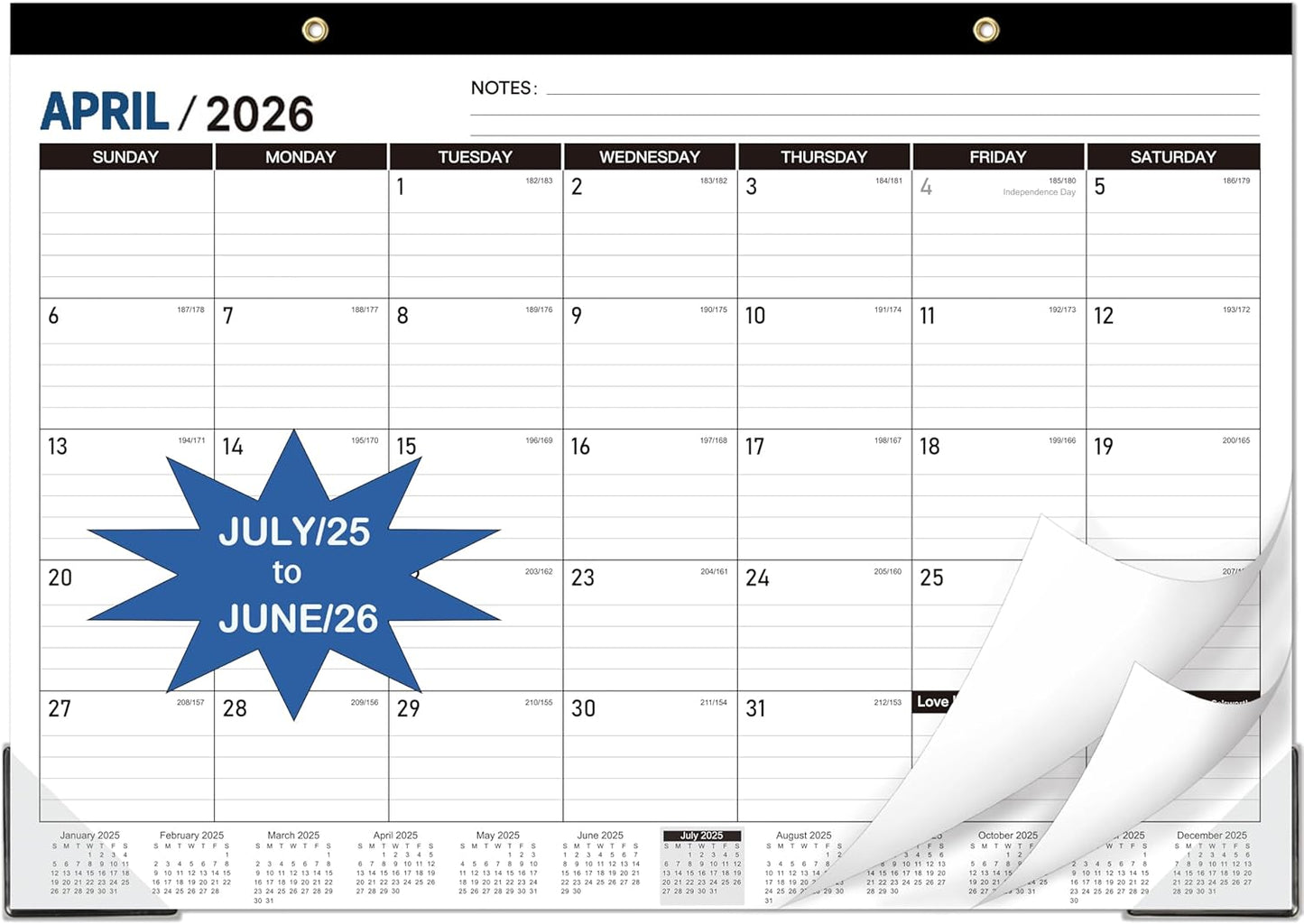 Large 2025-2026 Desk Calendar - Stay Organized!