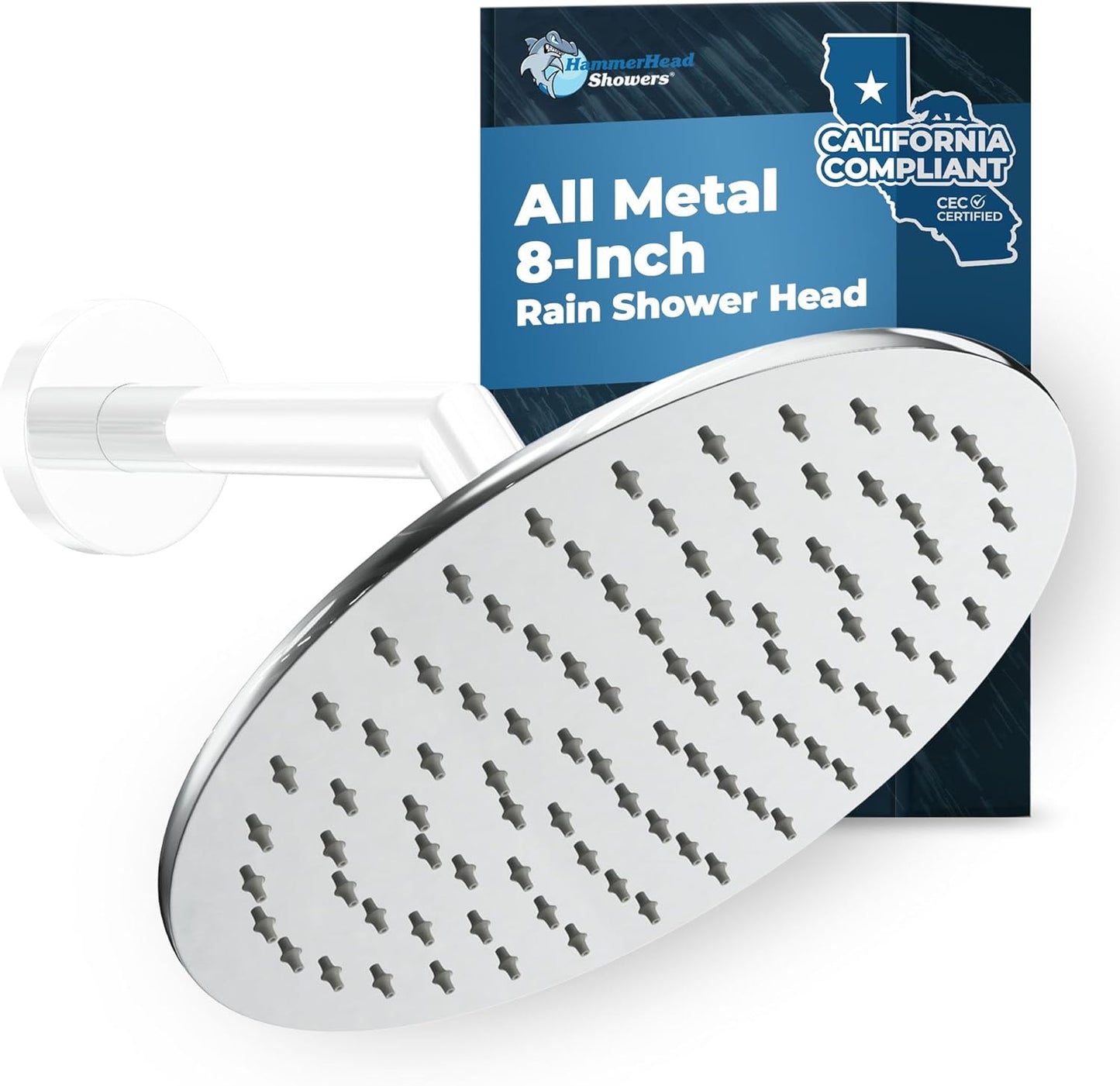HammerHead Showers 8 Inch Rainfall Shower Head for Luxury Experience
