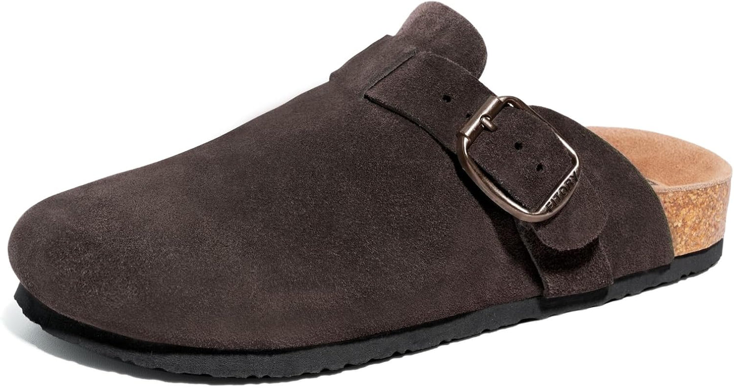 FITORY Mens Suede Clogs with Arch Support for Ultimate Comfort