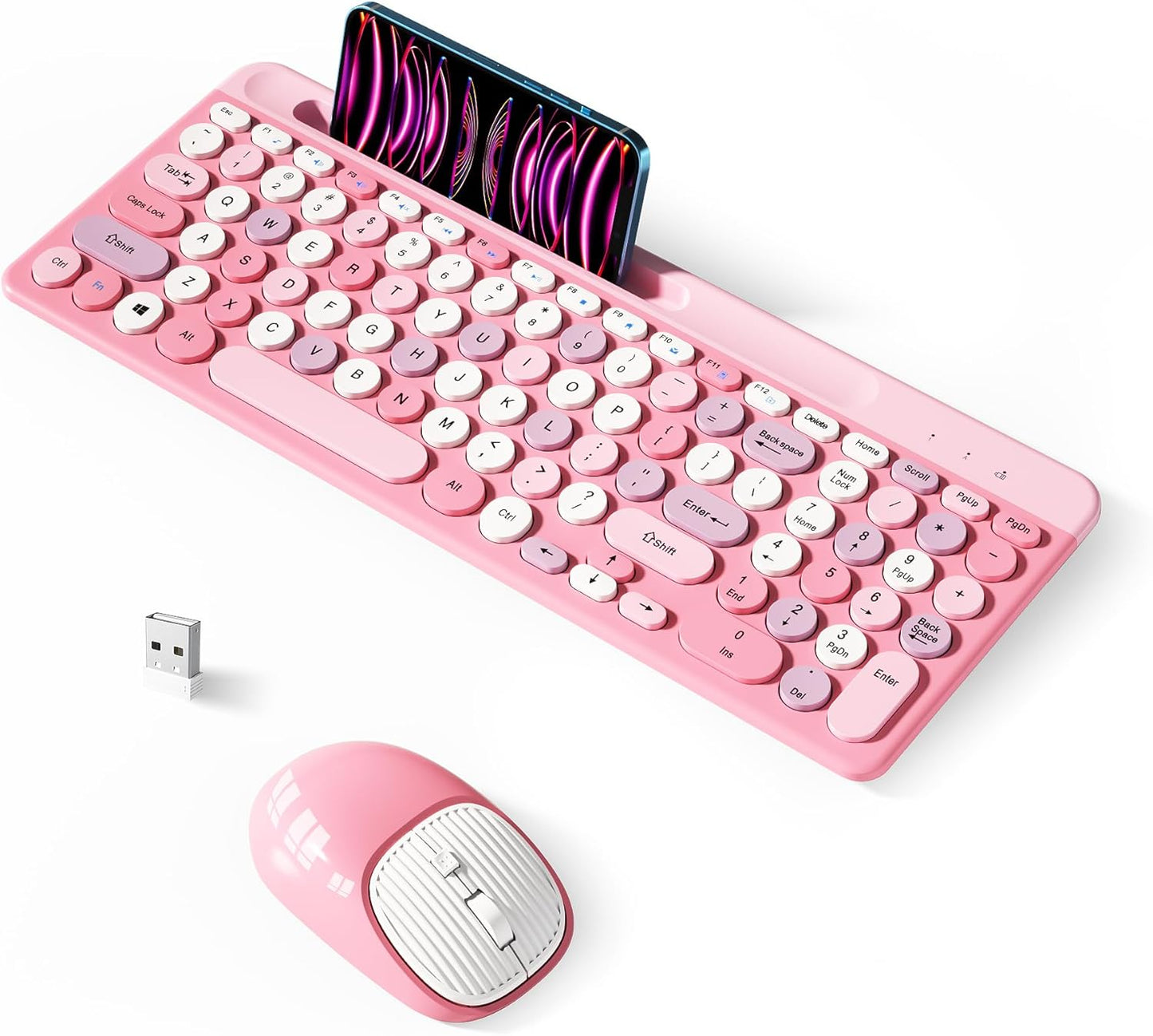 Retro Round-Key Wireless Combo for Cute Computing