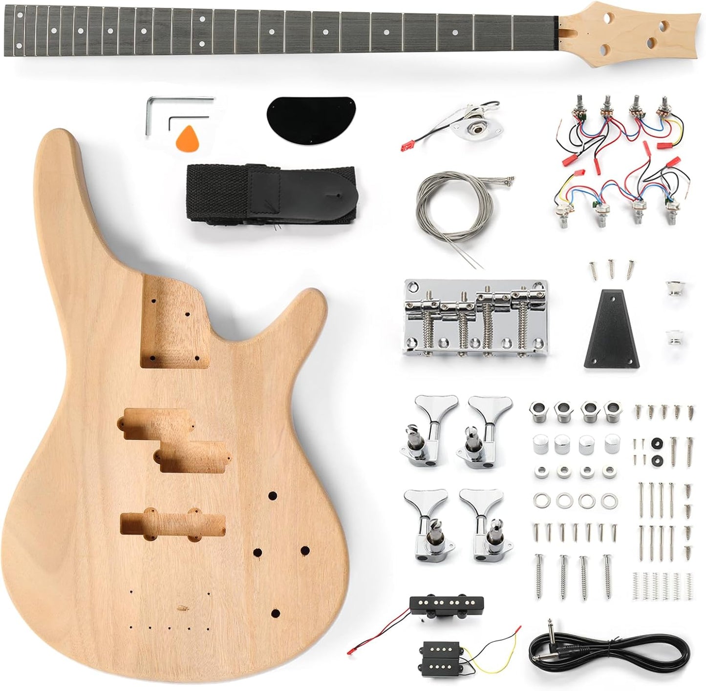 Ktaxon DIY Electric Bass Guitar Kit for Creative Musicians