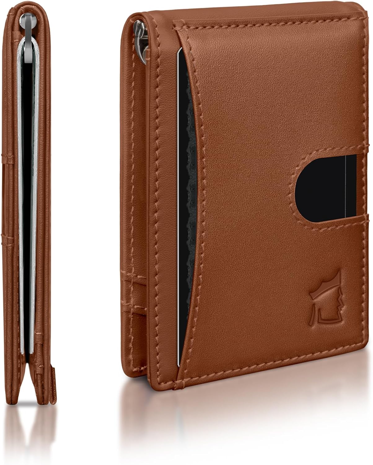Kingly Cash Clip Slim Leather Wallet for Men with RFID Protection