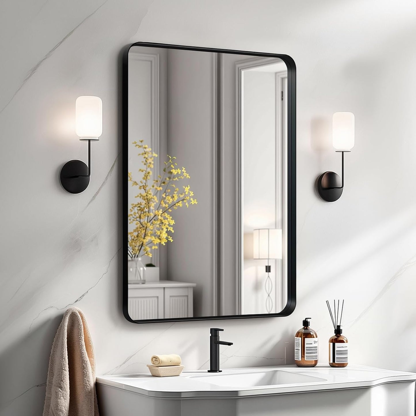 36x24 Bathroom Vanity Mirror with Anti-Rust Frame for Style