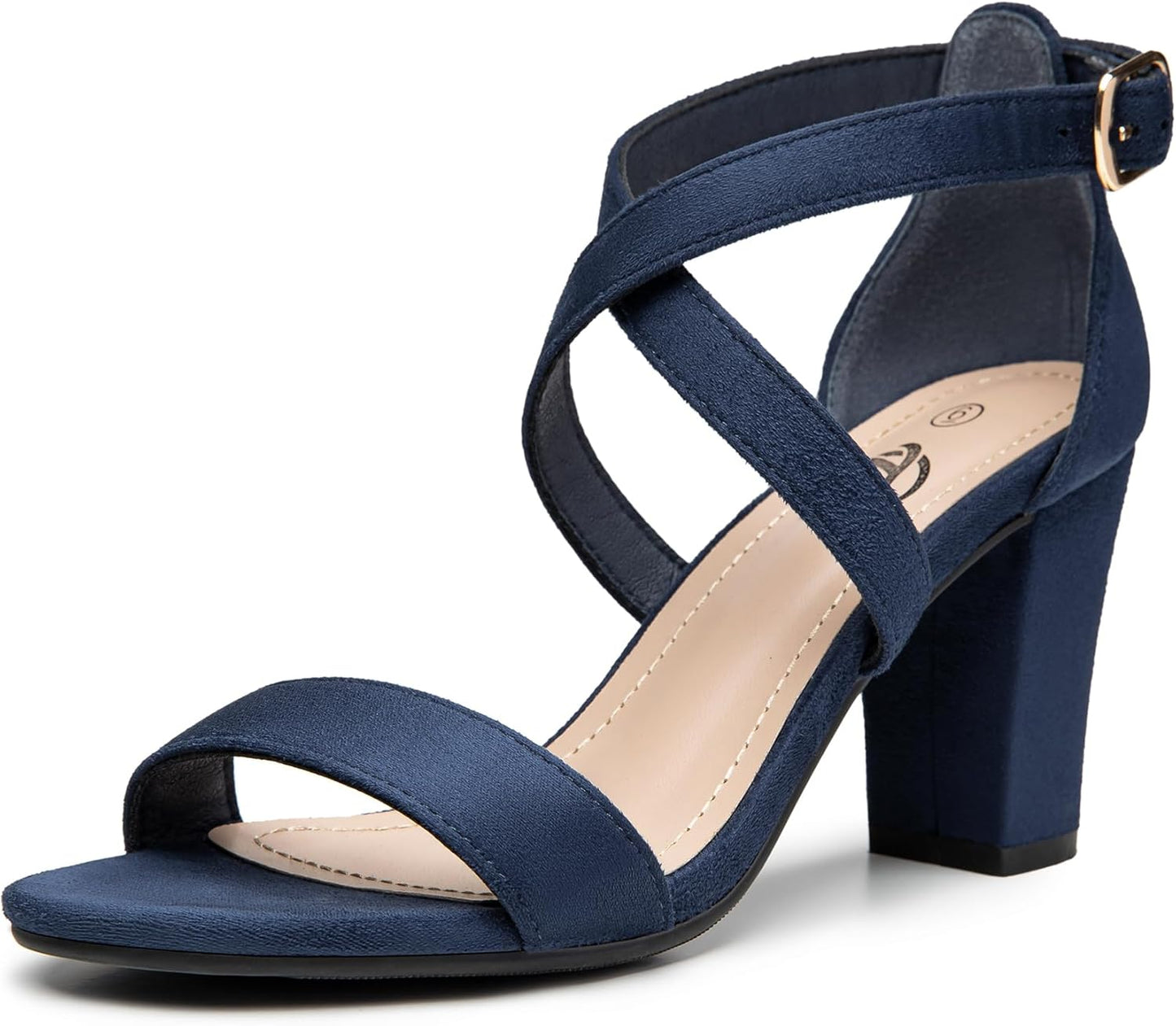 Trary Women's White Block Heel Sandals for Formal Occasions