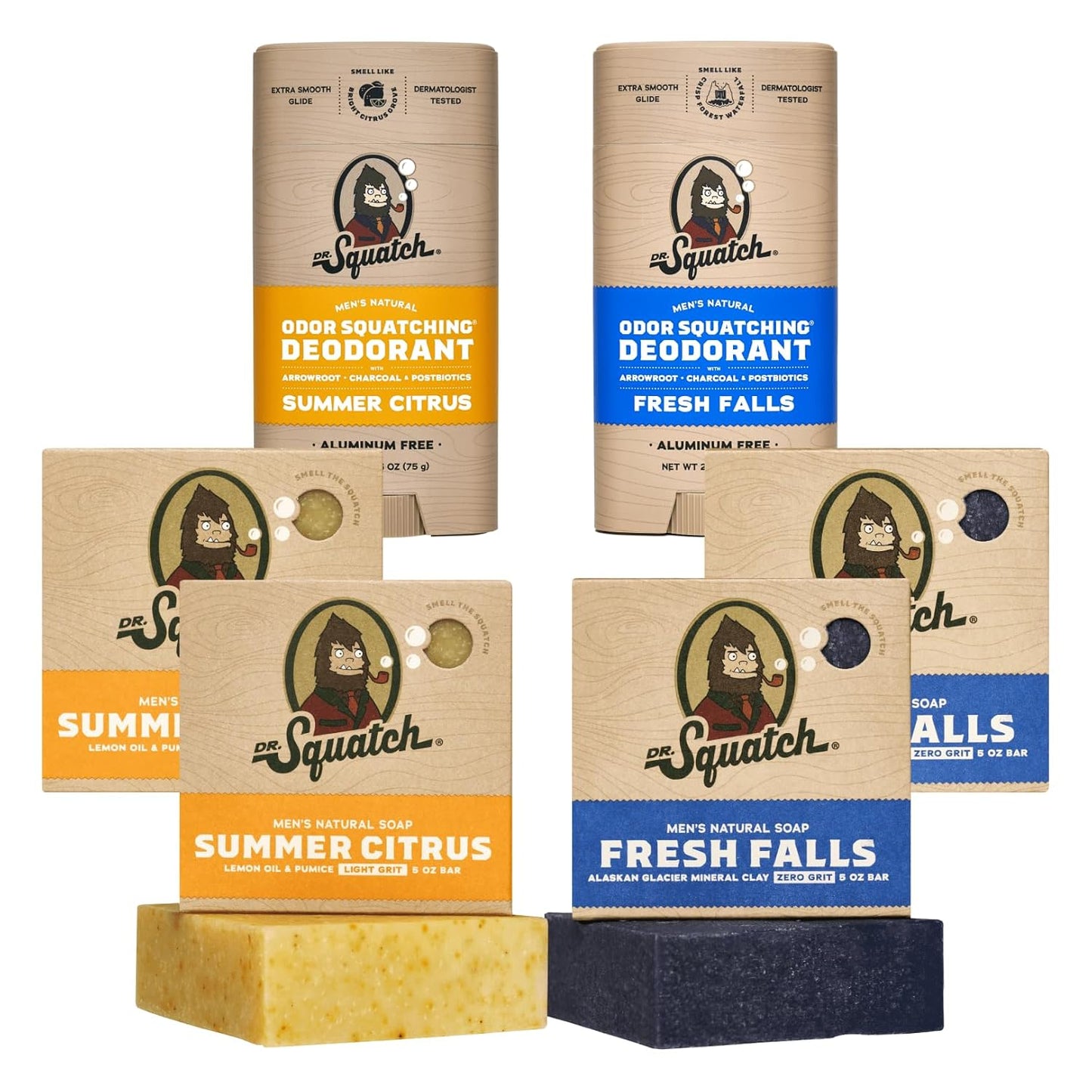 Dr. Squatch Manly Soap and Deodorant Variety Pack for Men