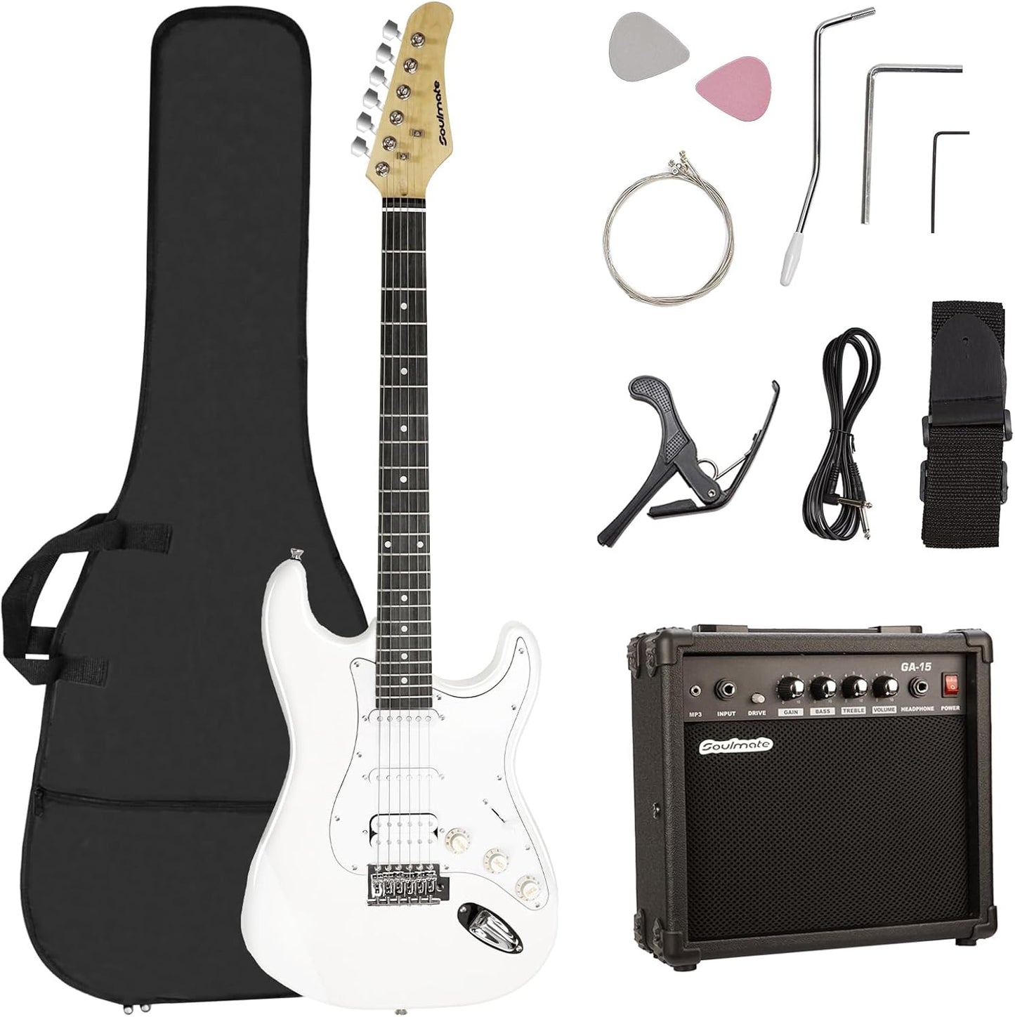 Soulmate 39 Electric Guitar Kit for Beginners with Amp and More