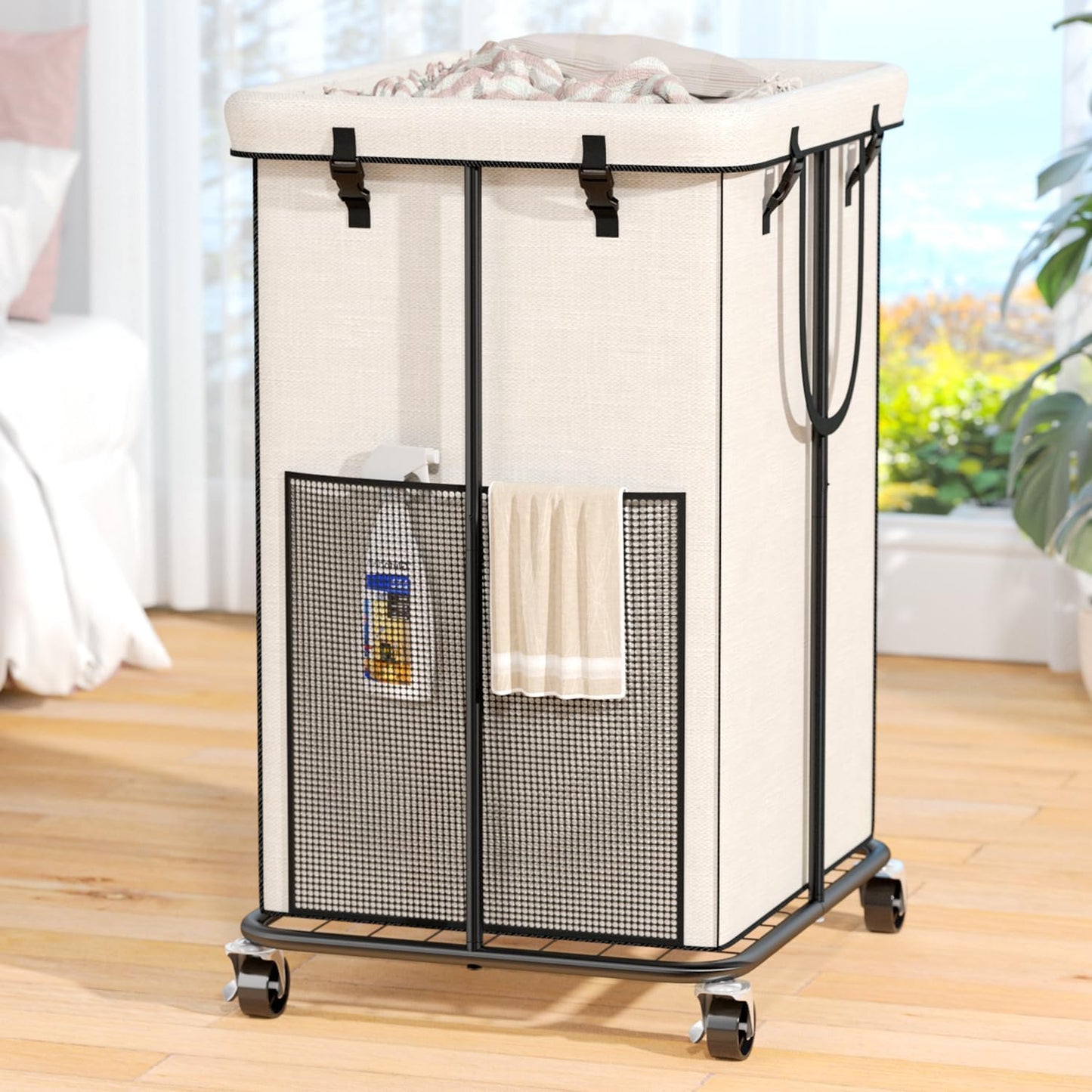 150L Rolling Laundry Hamper with Wheels for Easy Transport