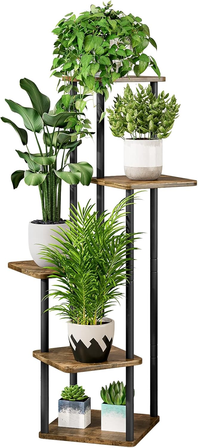 5 Tier Indoor Metal Flower Shelf for Multiple Plants Display
