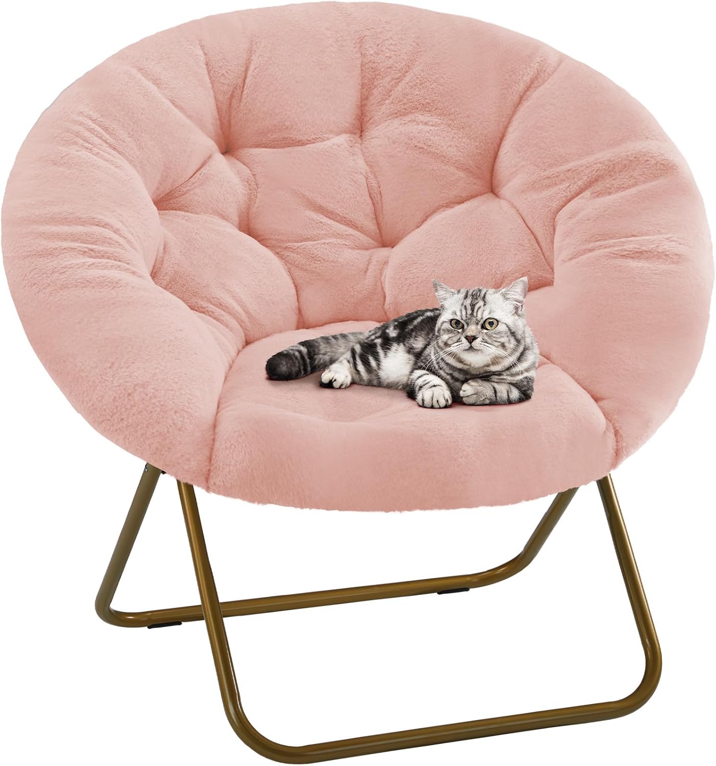 DUMOS Comfy Saucer Chairs Cozy Faux Fur Soft Lounge Seat